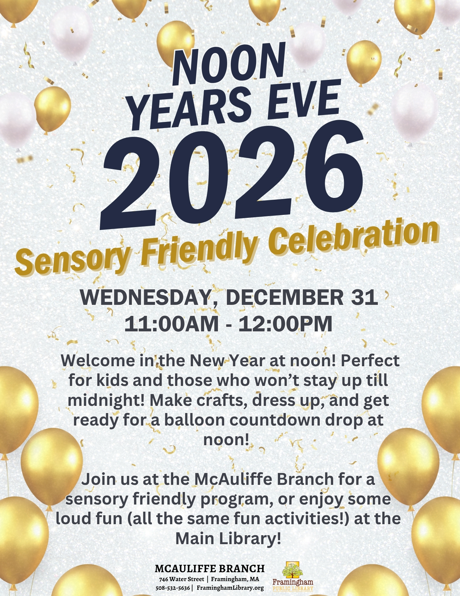Noon Years Eve Celebration: Sensory Friendly! thumbnail Photo
