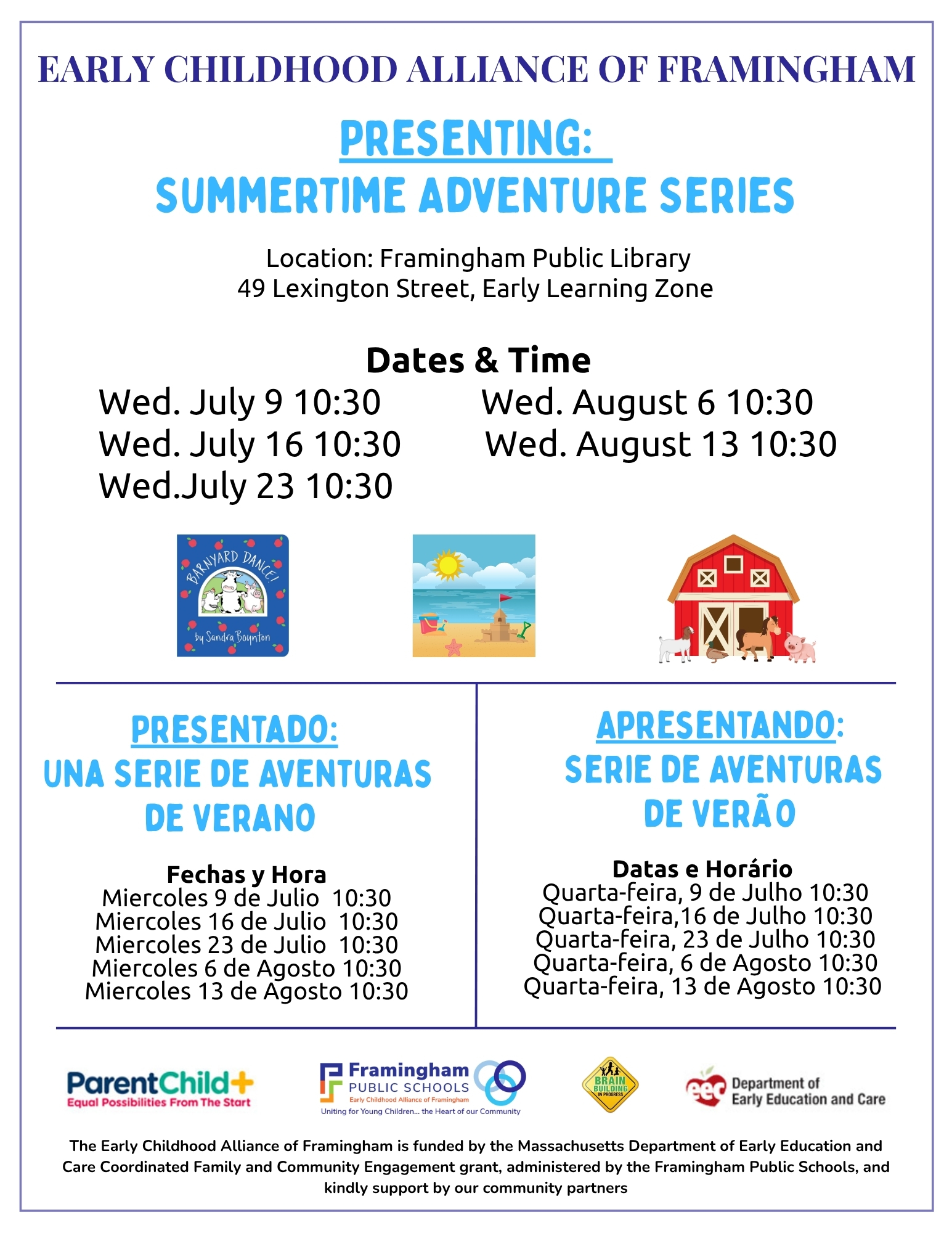 Early Childhood Alliance of Framingham Presents: Summertime Adventure Series thumbnail Photo