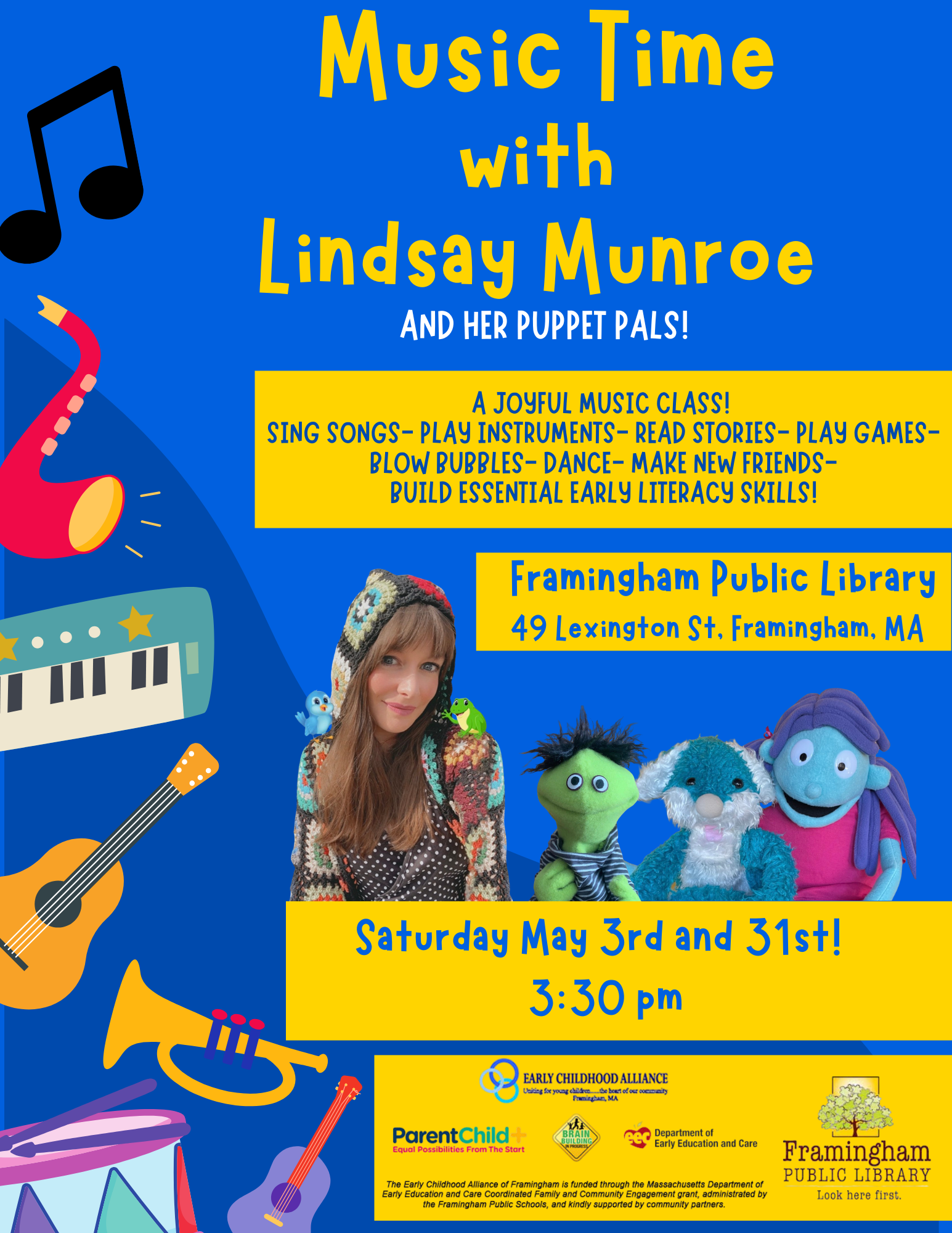 Music Time with Lindsay Munroe and her Puppet Pals! thumbnail Photo