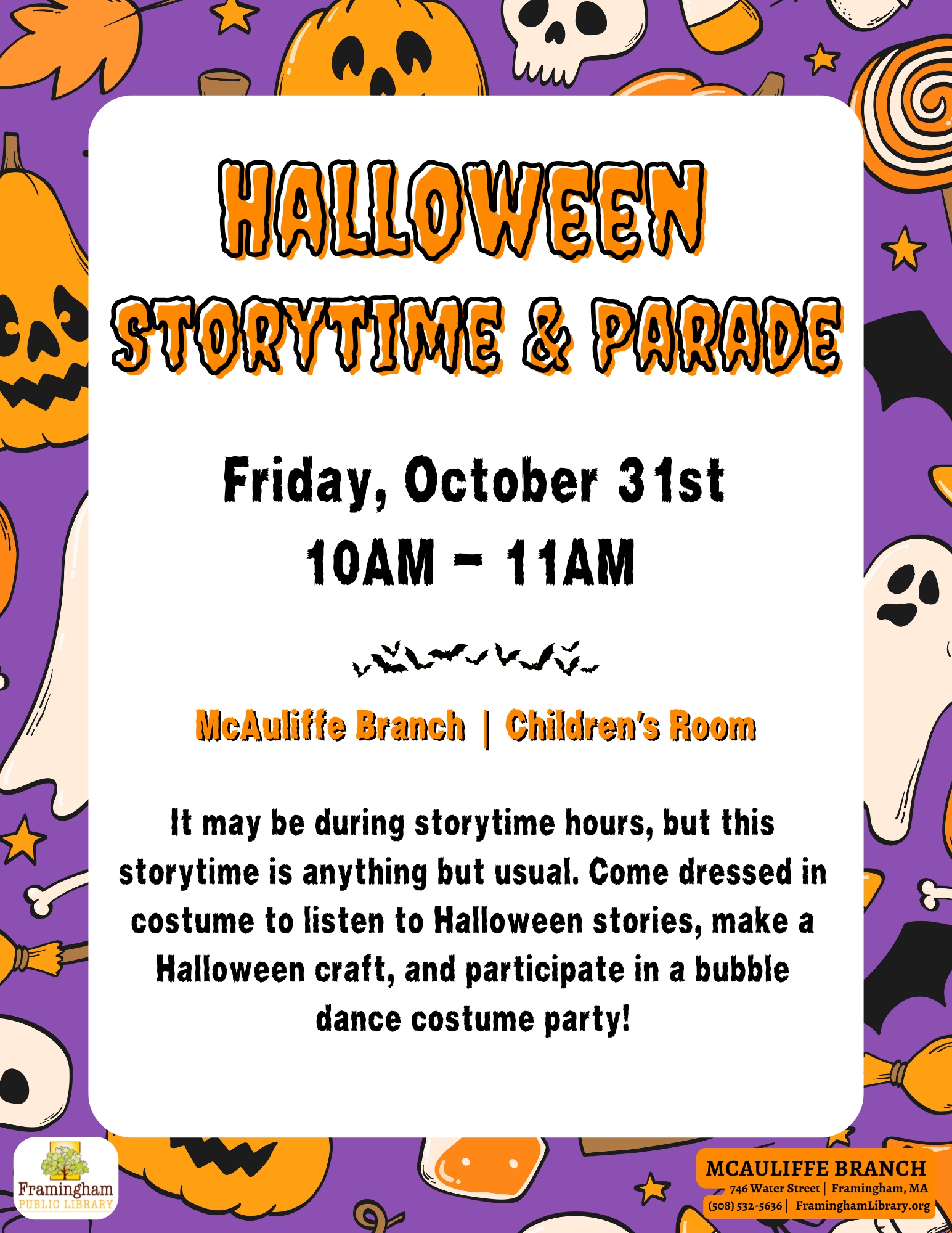 Halloween Storytime at McAuliffe thumbnail Photo