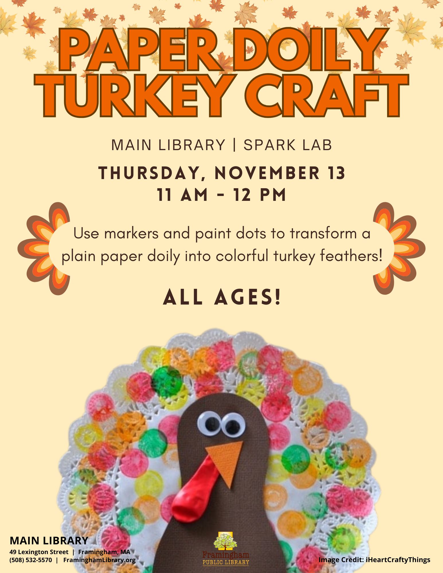 Paper Doily Turkey Craft thumbnail Photo