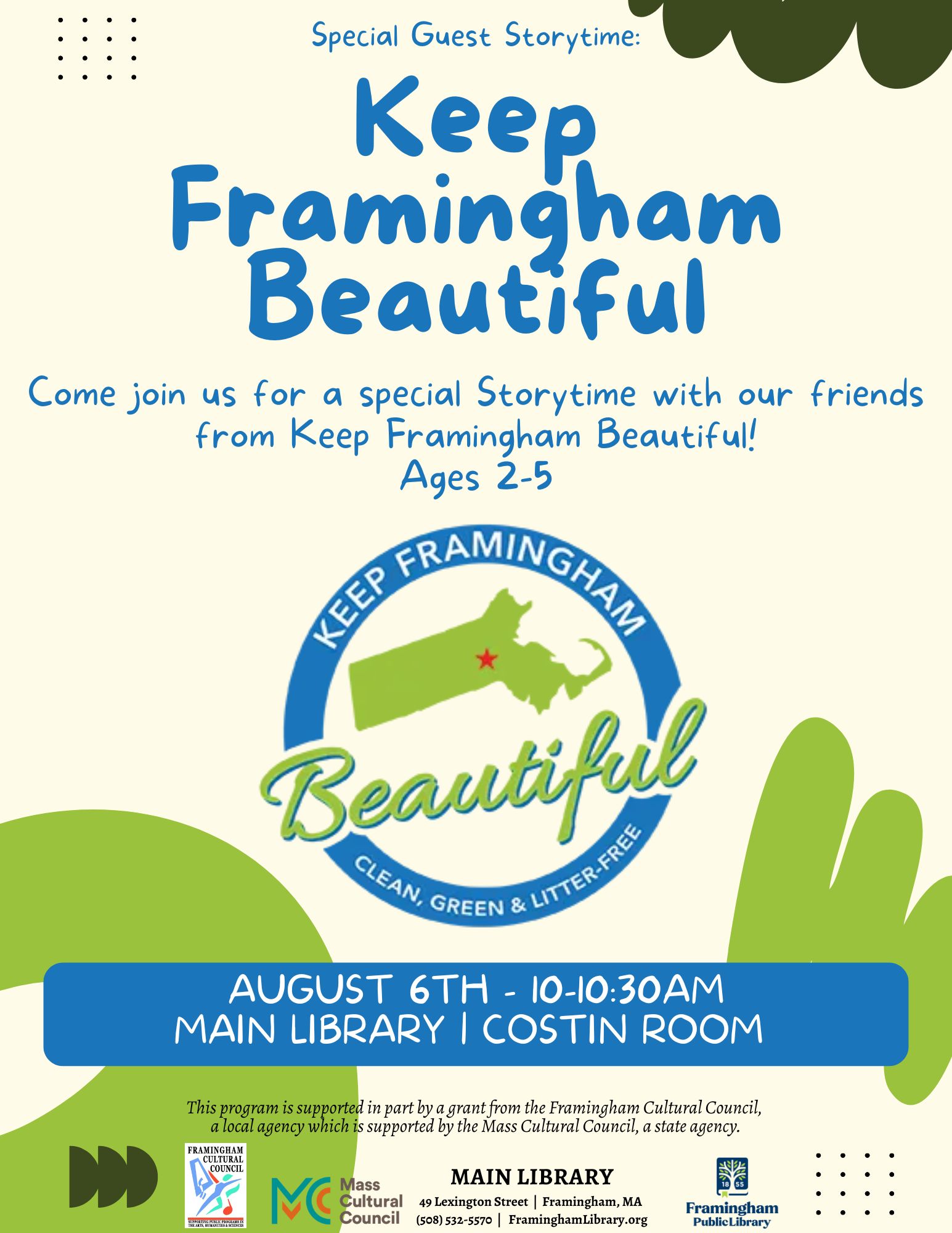 Special Guest Storytime: Keep Framingham Beautiful thumbnail Photo