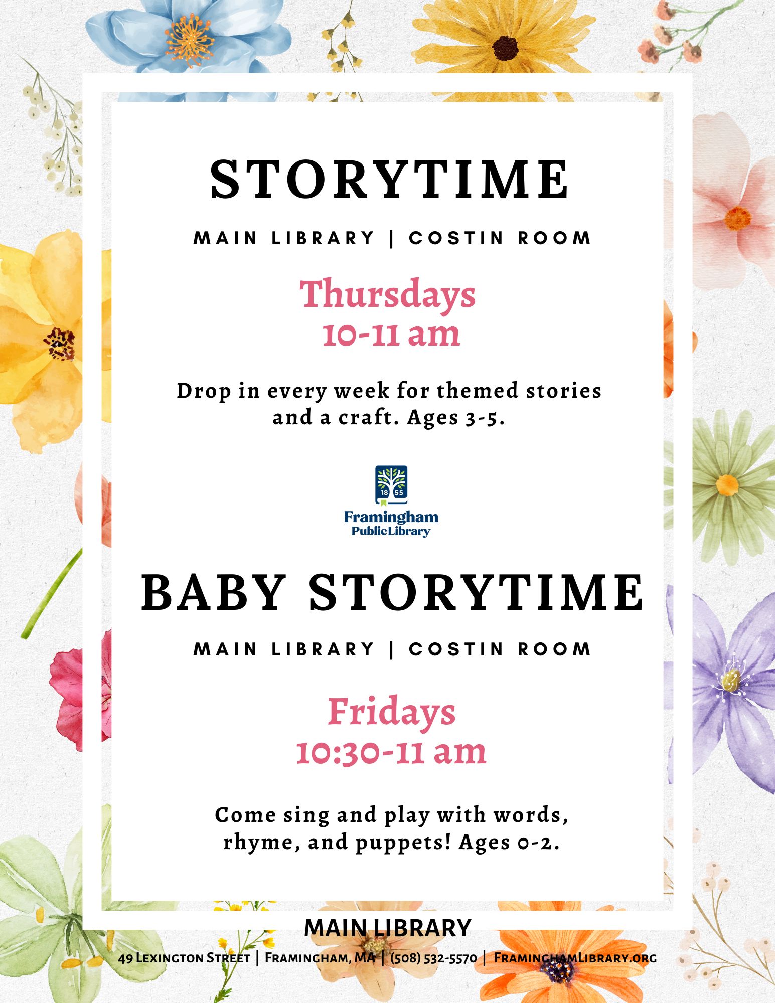 Weekly Storytime at Main Library thumbnail Photo