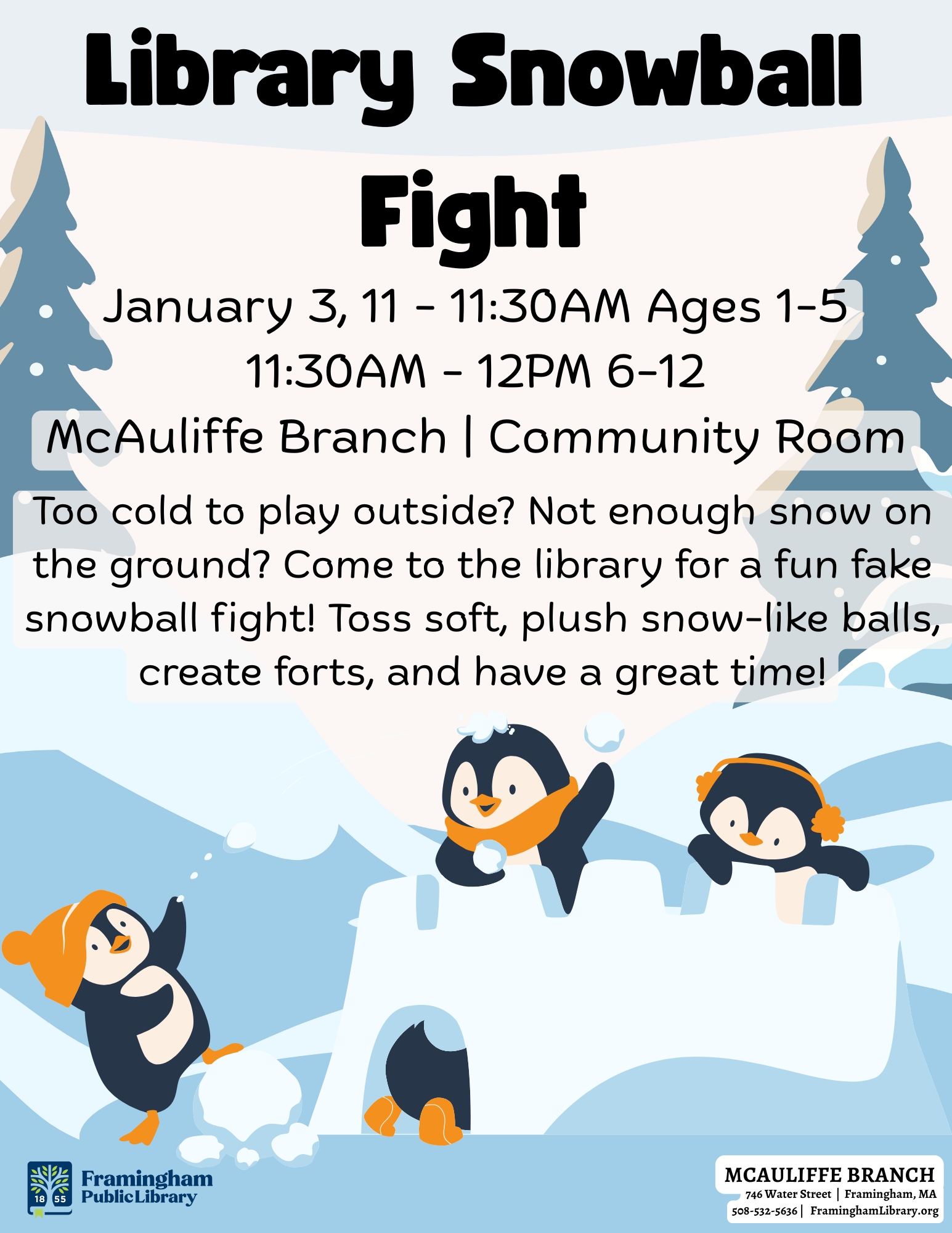 Library Snowball Fight thumbnail Photo