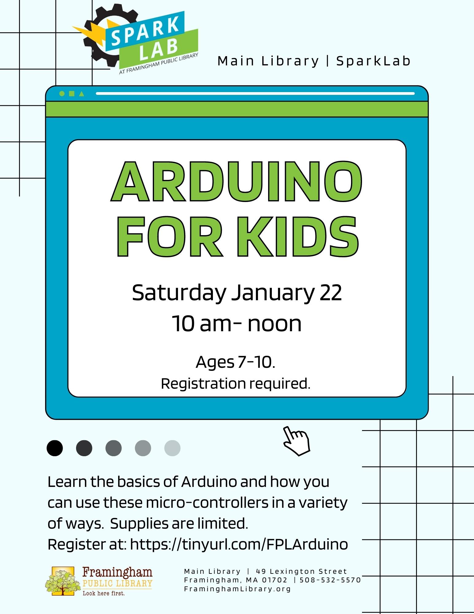 Arduino for Kids POSTPONED UNTIL FEBRUARY thumbnail Photo