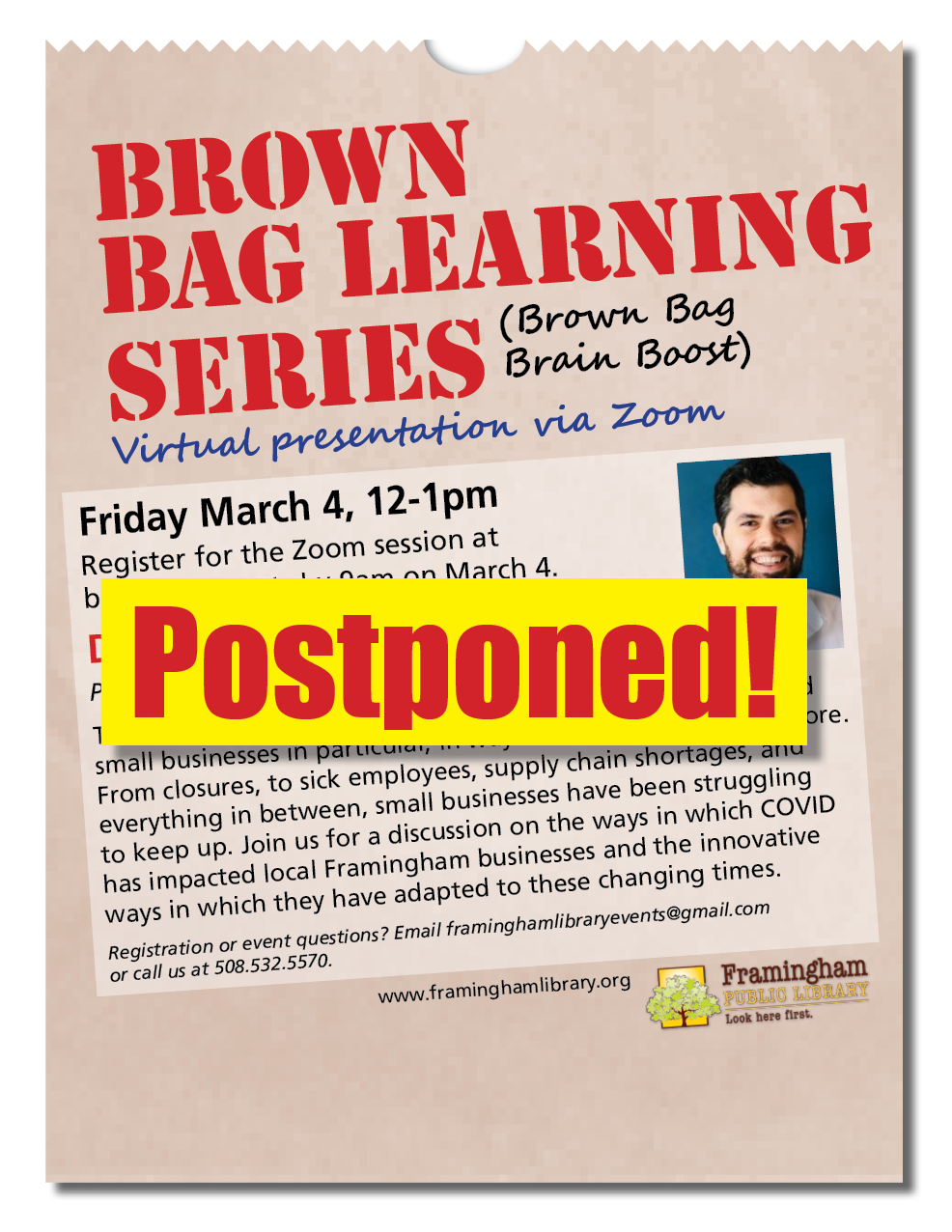 Brown Bag Learning Series: Downtown Framingham, Inc, with Anthony Lucivero [POSTPONED] thumbnail Photo