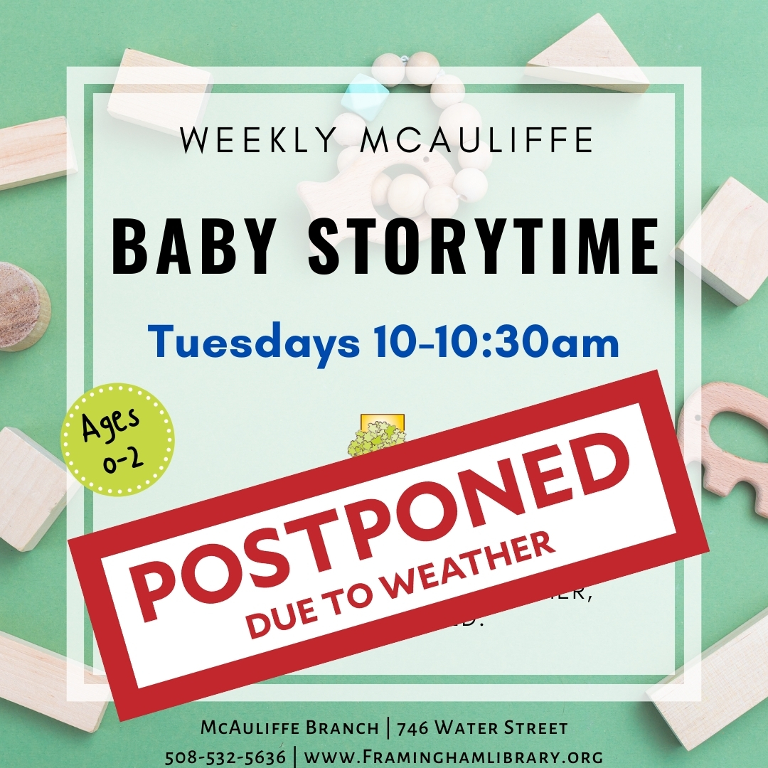 Baby Storytime at McAuliffe [POSTPONED DUE TO WEATHER] thumbnail Photo