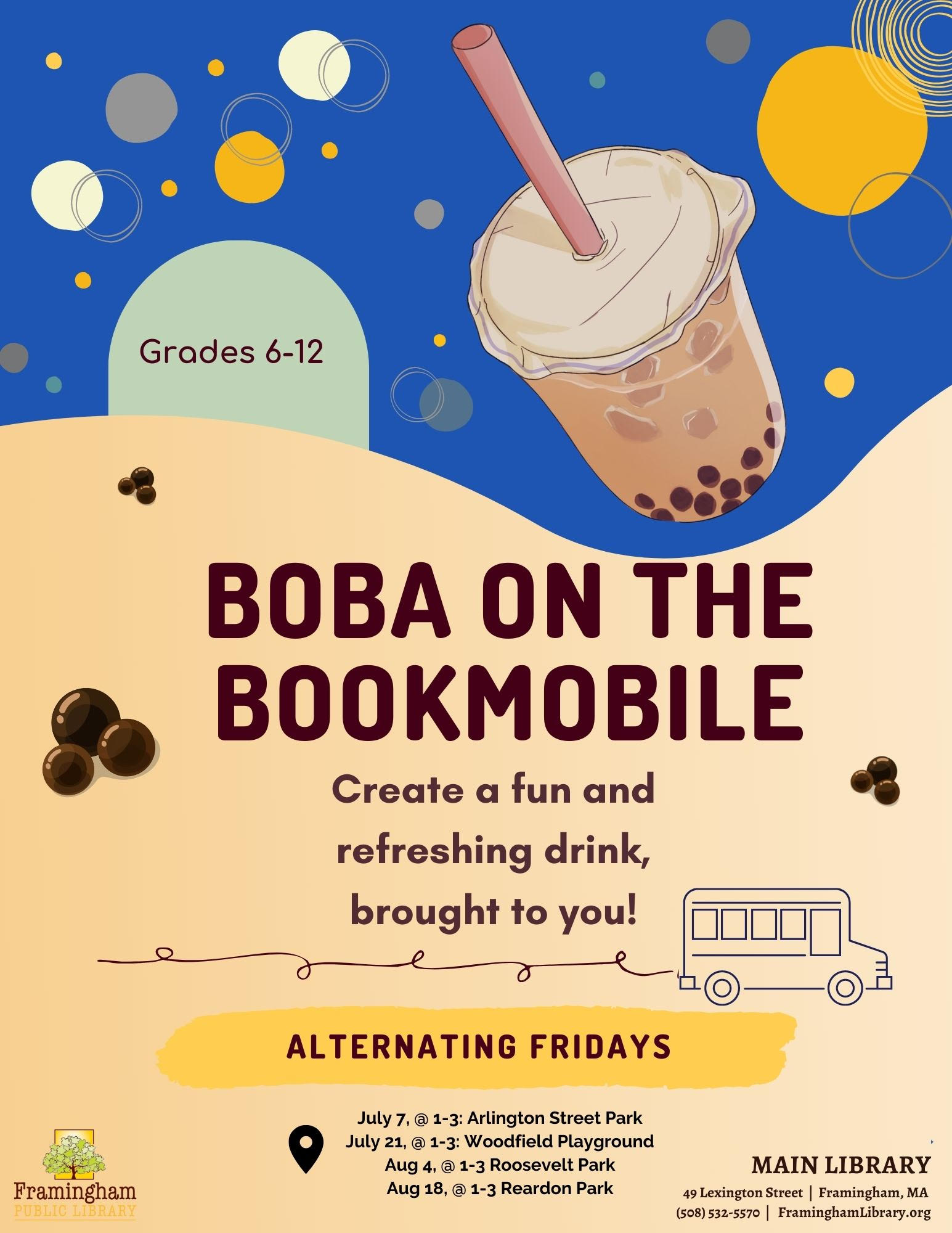 Boba Tea on the Bookmobile - MOVED TO FARM POND TODAY thumbnail Photo