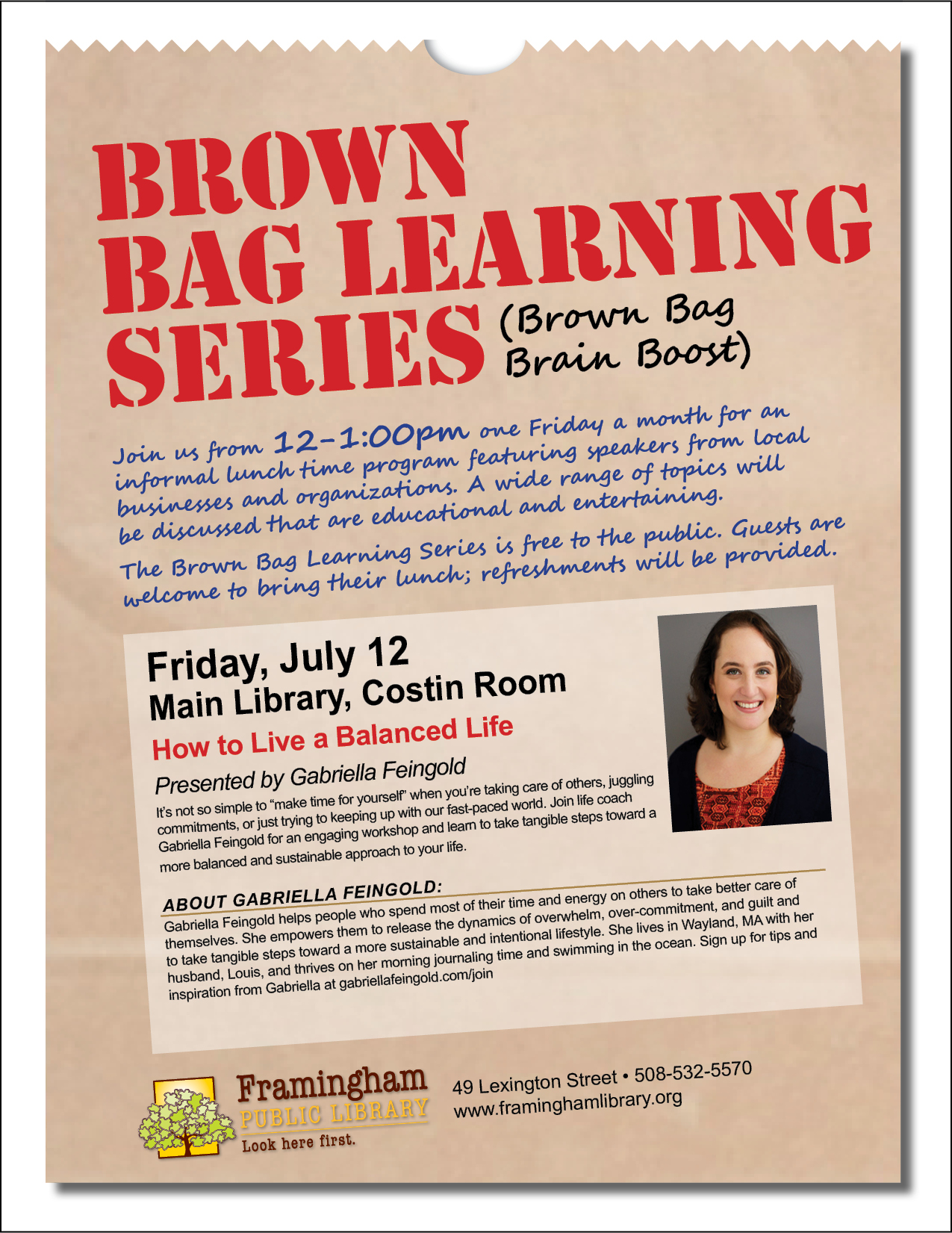 Brown Bag Learning Series: How to Live a Balanced Life thumbnail Photo