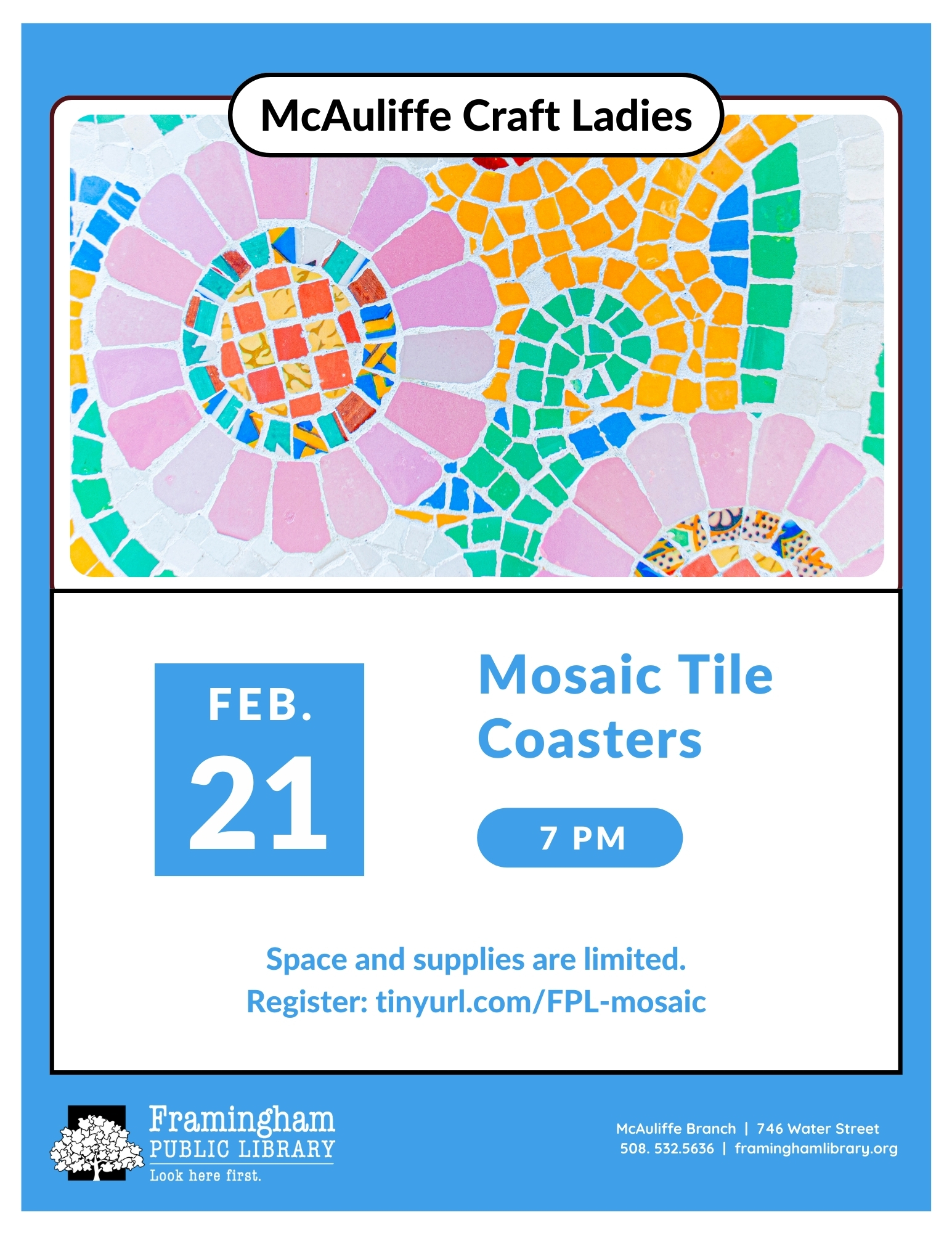 McAuliffe Craft Ladies: Mosaic Tile Coasters thumbnail Photo