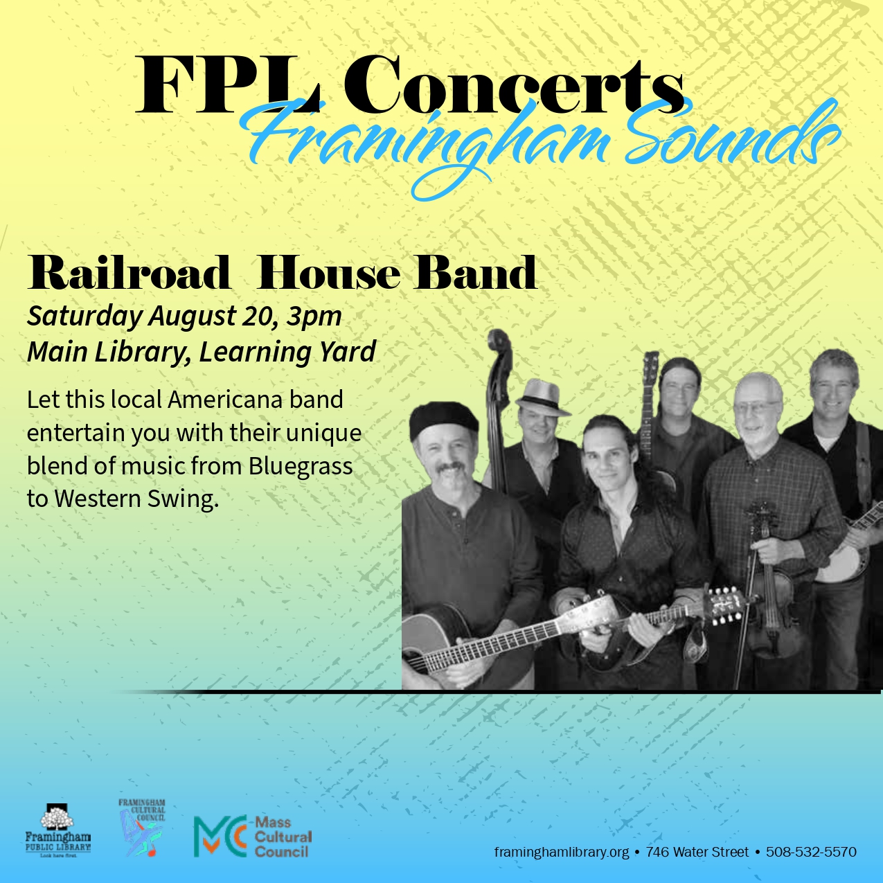 Framingham Sounds Concert Series: Railroad House Band thumbnail Photo