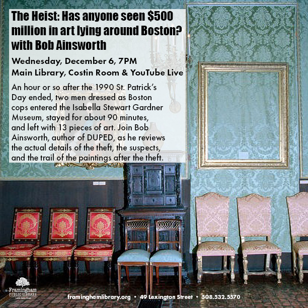 The Heist: Has Anyone Seen $500 million in Art Lying Around Boston? with Bob Ainsworth thumbnail Photo
