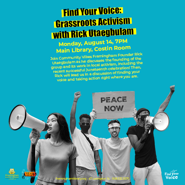 Teen/Adult Summer Reading: Find Your Voice- Grassroots Activism with Rick Utaegbulam thumbnail Photo