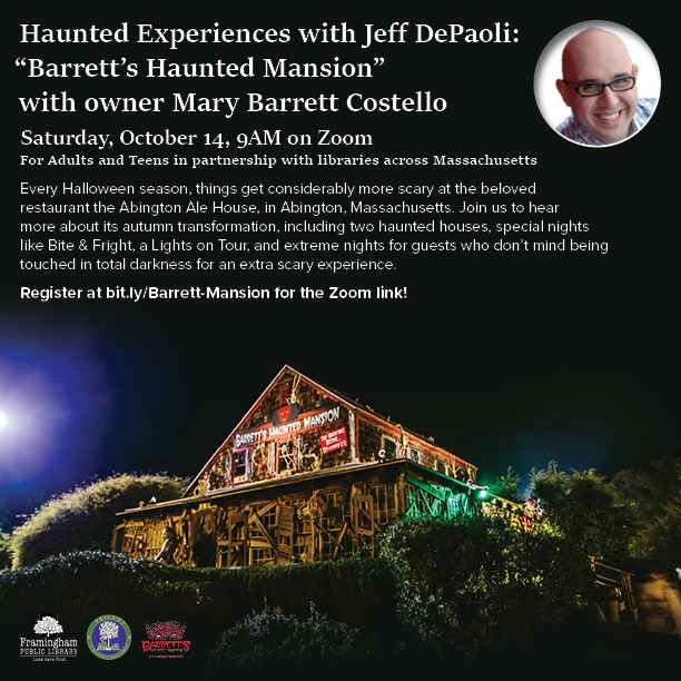 Haunted Experiences with Jeff DePaoli: “Barrett’s Haunted Mansion” with owner Mary Barrett Costello thumbnail Photo