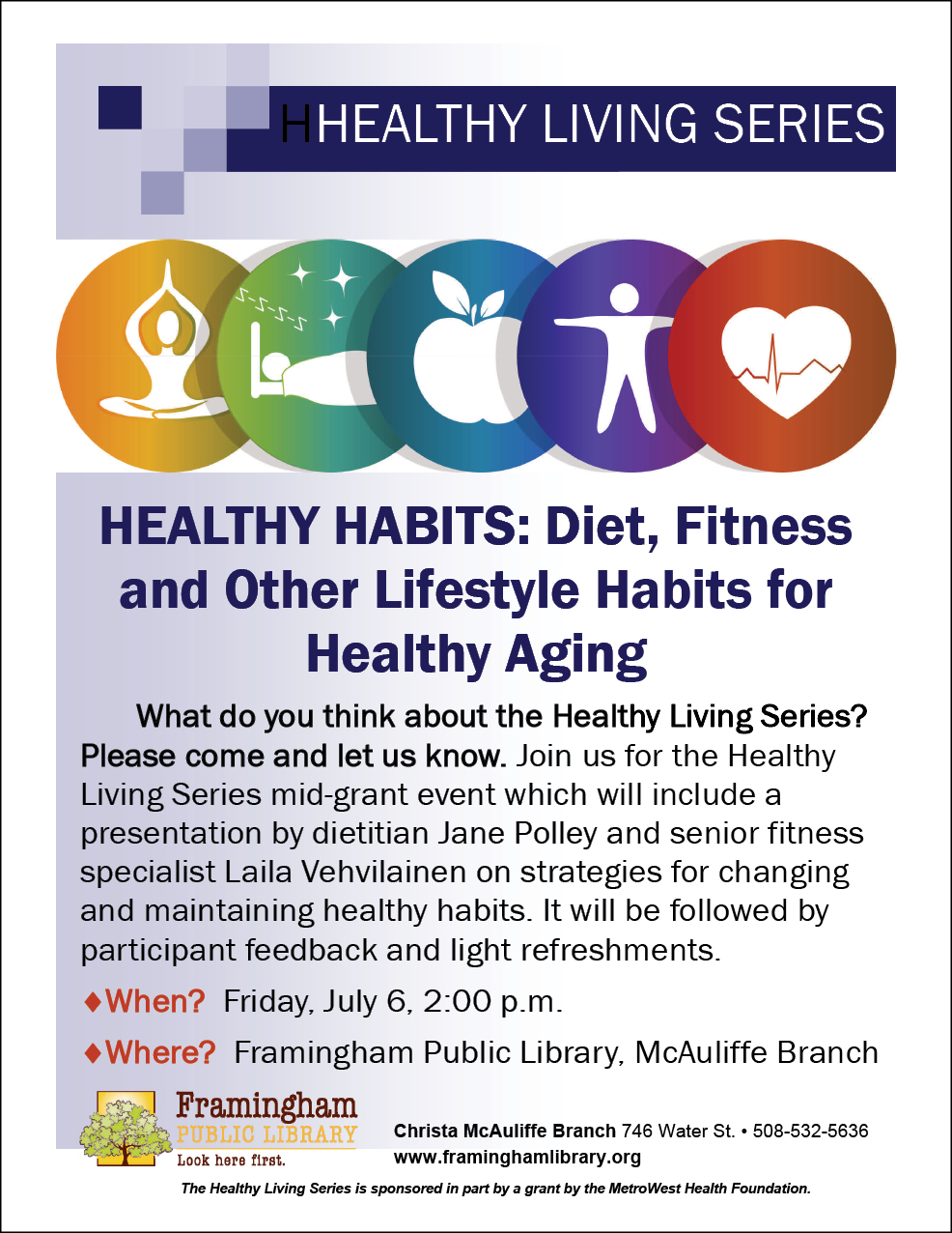 Healthy Living Series: Healthy Habits: Diet, Fitness and Other Lifestyle Habits for Healthy Aging thumbnail Photo