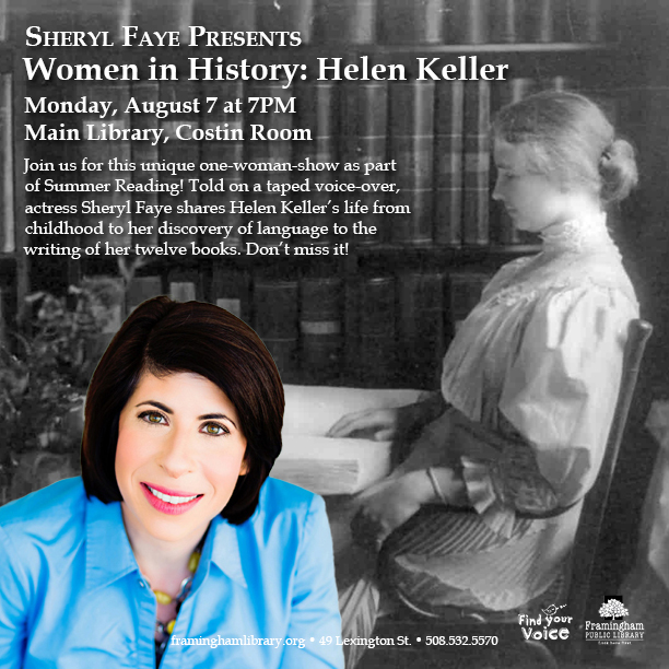 Adult Summer Reading: Sheryl Faye Presents Women in History- Helen Keller thumbnail Photo