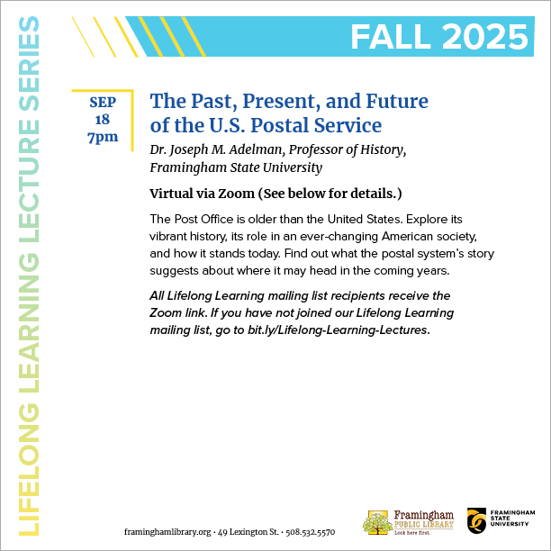 Lifelong Learning Lecture: The Past, Present, and Future of the U.S. Postal Service thumbnail Photo