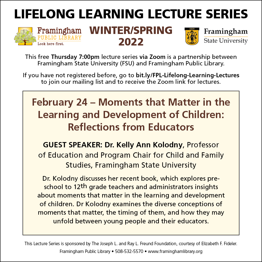 Lifelong Learning Lecture Series: Moments that Matter in the Leaning and Development of Children thumbnail Photo