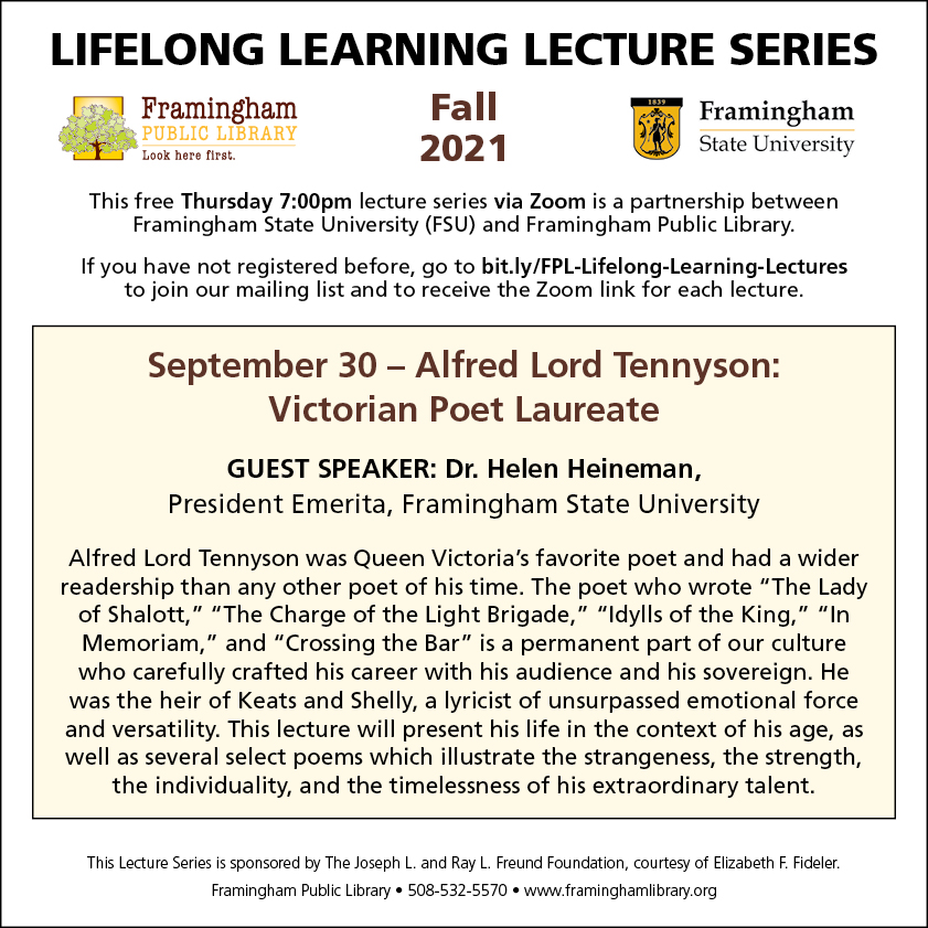 Lifelong Learning Lecture Series: Alfred Lord Tennyson: Victorian Poet Laureate thumbnail Photo