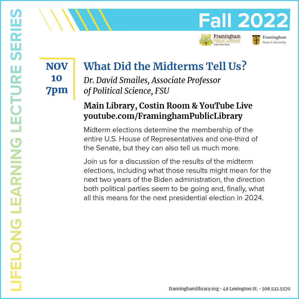 Lifelong Learning Lecture: “What Did the Midterms Tell Us?” thumbnail Photo