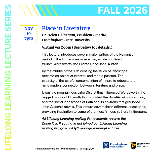 Lifelong Learning Lecture: Place in Literature thumbnail Photo