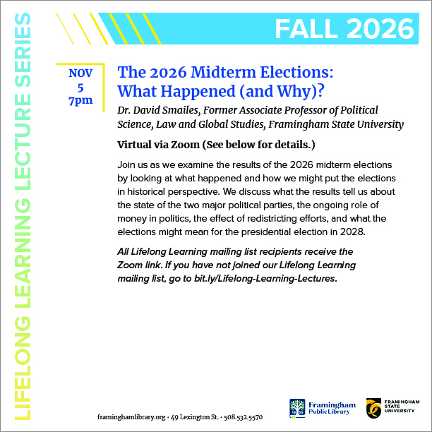 Lifelong Learning Lecture: The 2026 Midterm Elections: What Happened (and Why)? thumbnail Photo