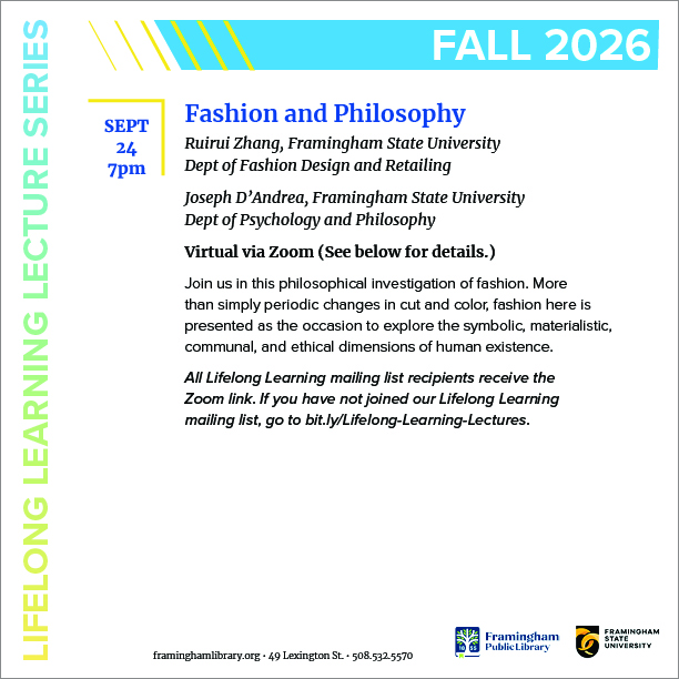 Lifelong Learning Lecture: Fashion and Philosophy thumbnail Photo
