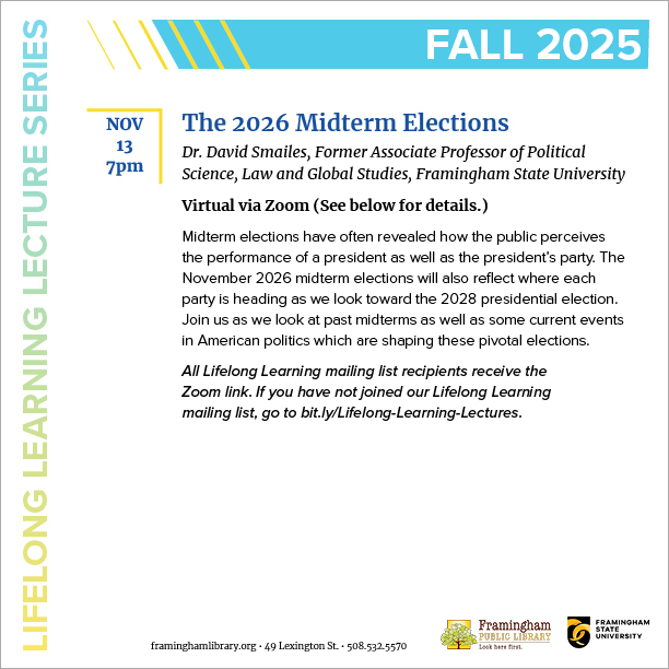 Lifelong Learning Lecture: The 2026 Midterm Elections thumbnail Photo