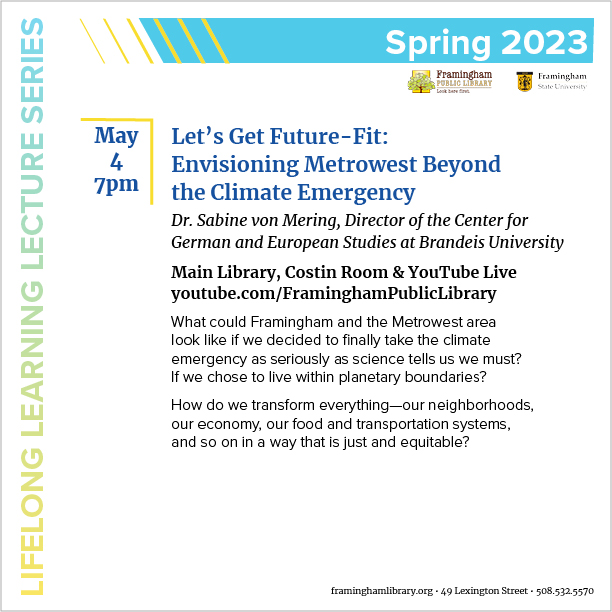 Lifelong Learning: Let’s Get Future-Fit: Envisioning Metrowest Beyond the Climate Emergency thumbnail Photo