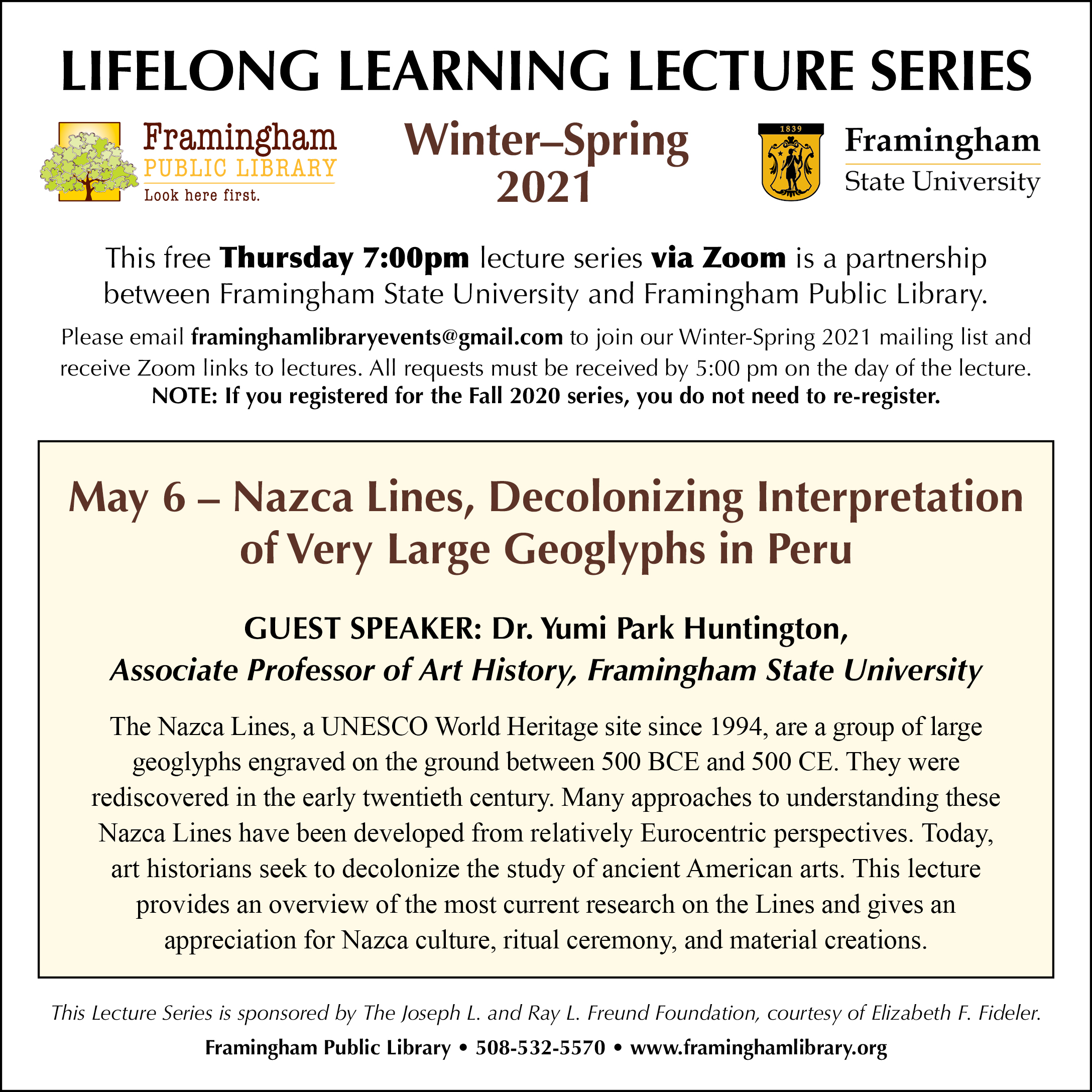 Lifelong Learning Lecture: Nazca Lines-Decolonizing Interpretation of Very Large Geoglyphs in Peru thumbnail Photo