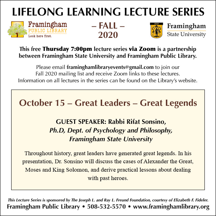 Lifelong Learning Lecture: Great Leaders – Great Legends thumbnail Photo