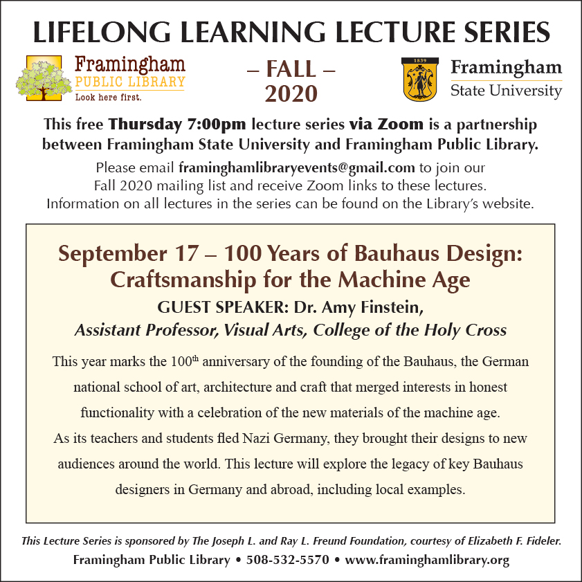 Lifelong Learning Lecture Series: 100 Years of Bauhaus Design: Craftsmanship for the Machine Age thumbnail Photo