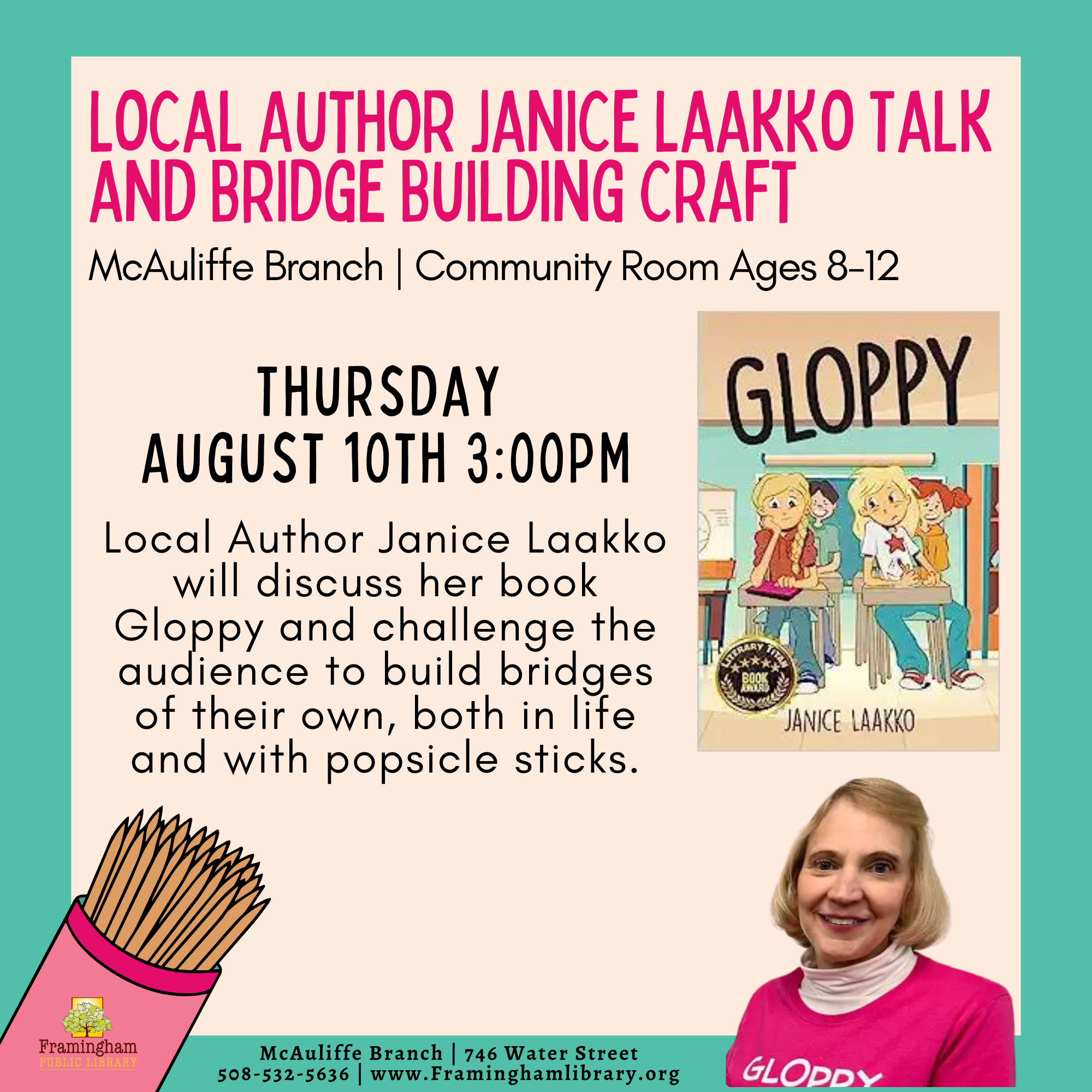 Local Author Janice Laakko Talk and Bridge Building Craft thumbnail Photo