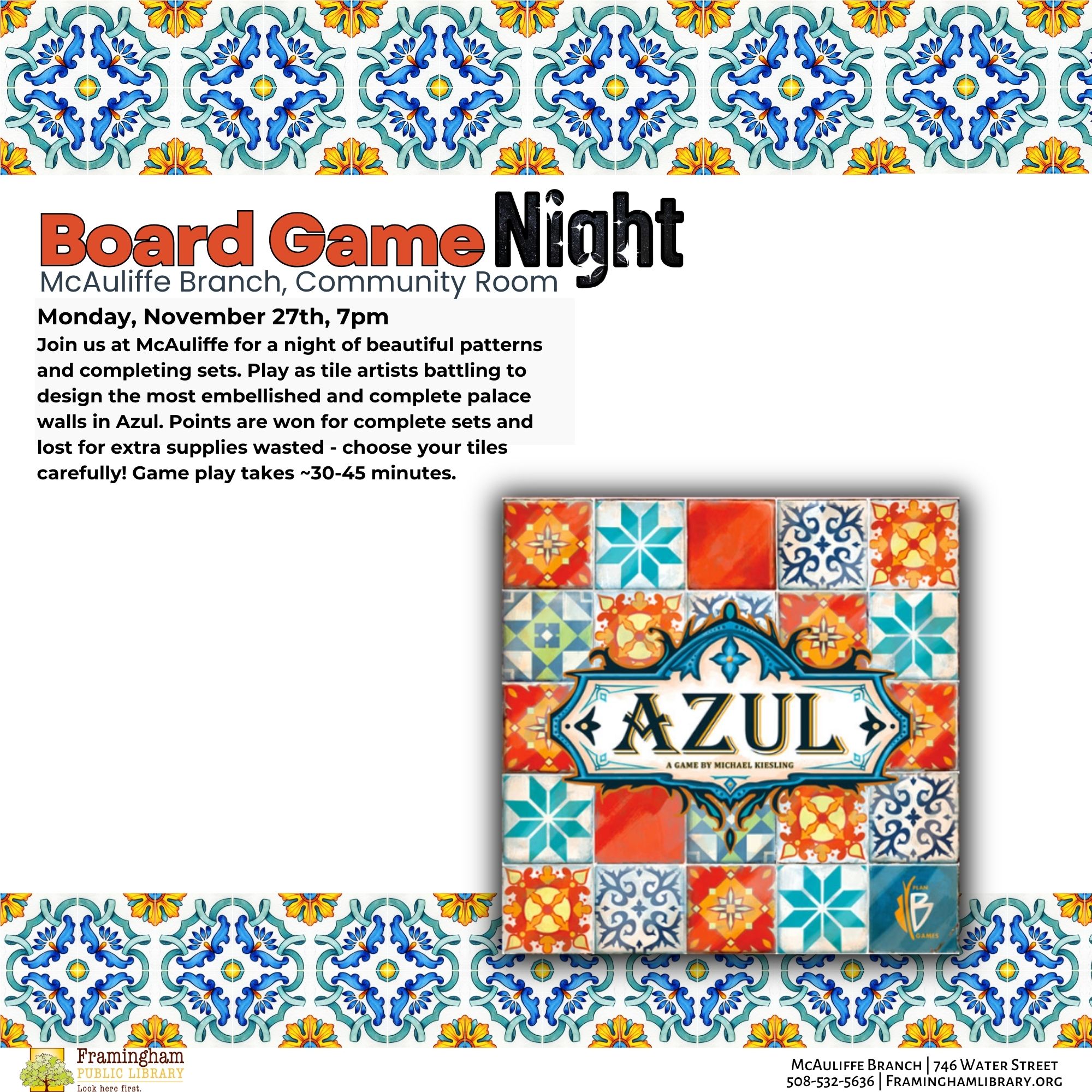 Board Game Night: Azul thumbnail Photo