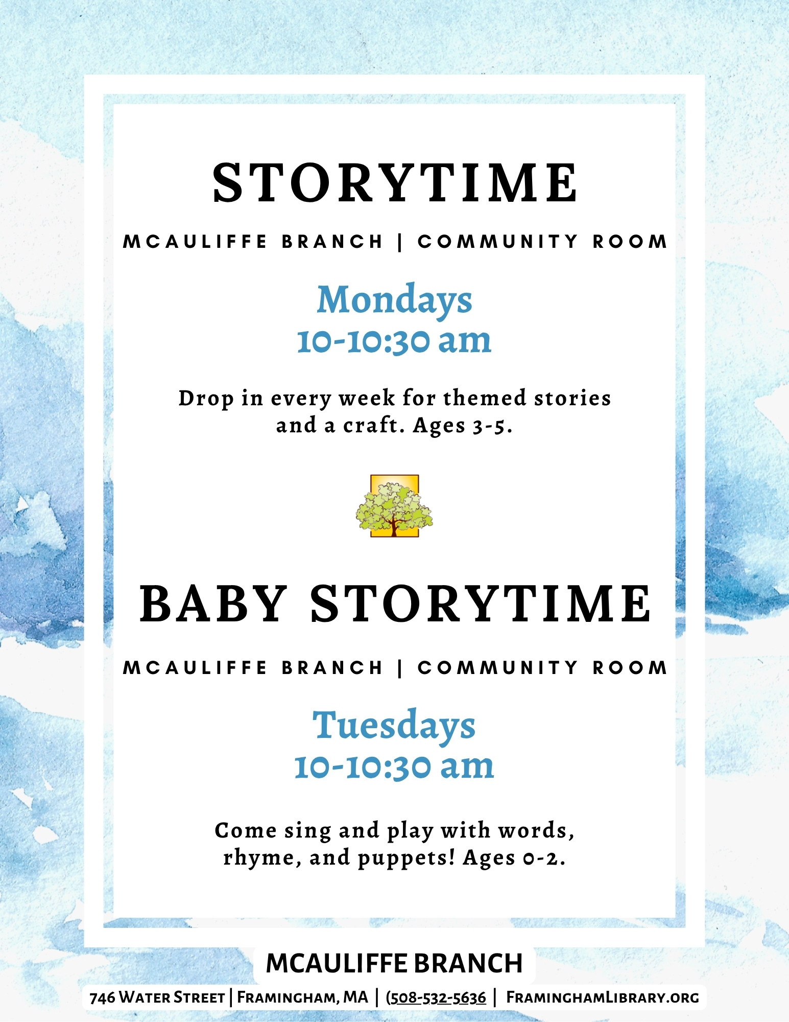 Storytime at the McAuliffe Branch thumbnail Photo
