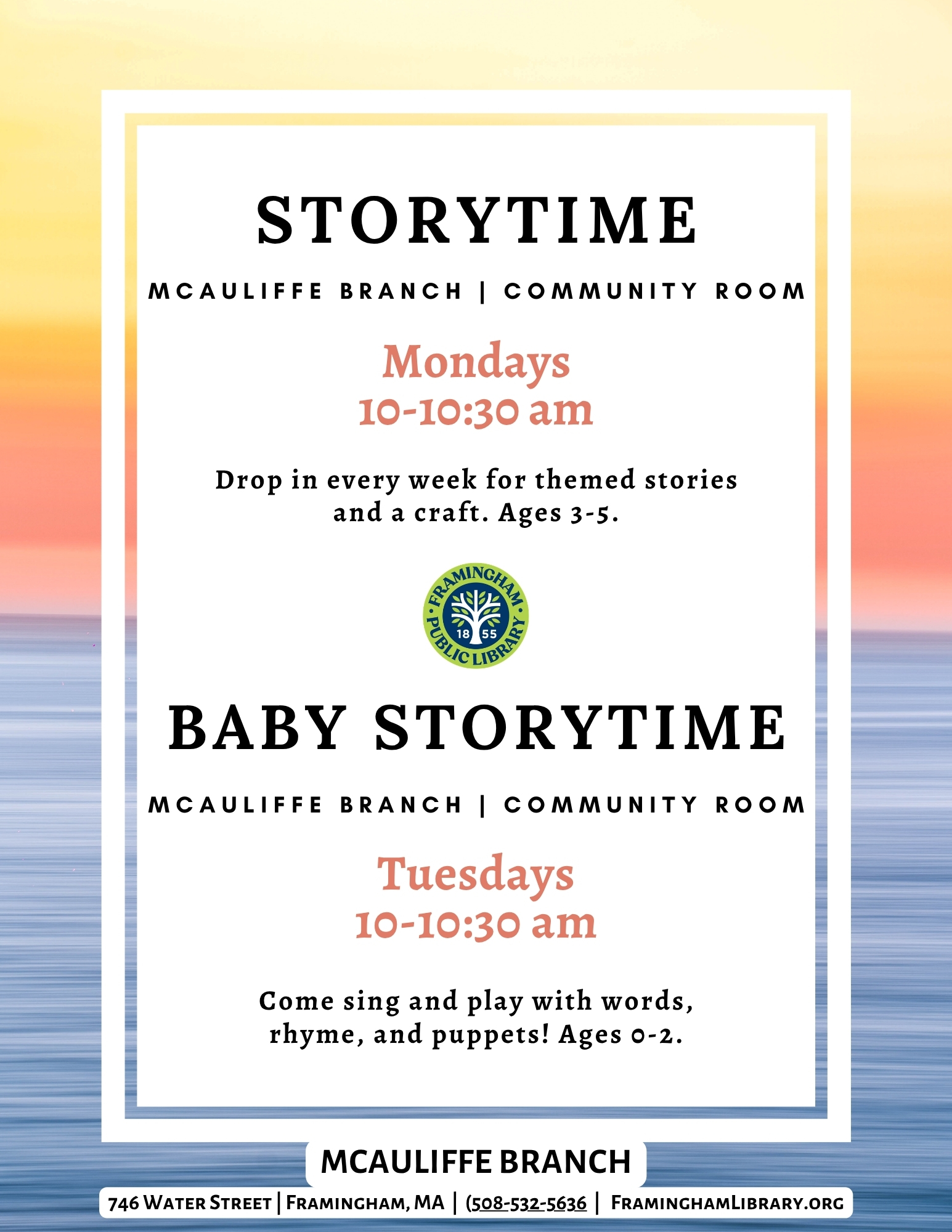 Storytime at the McAuliffe Branch thumbnail Photo