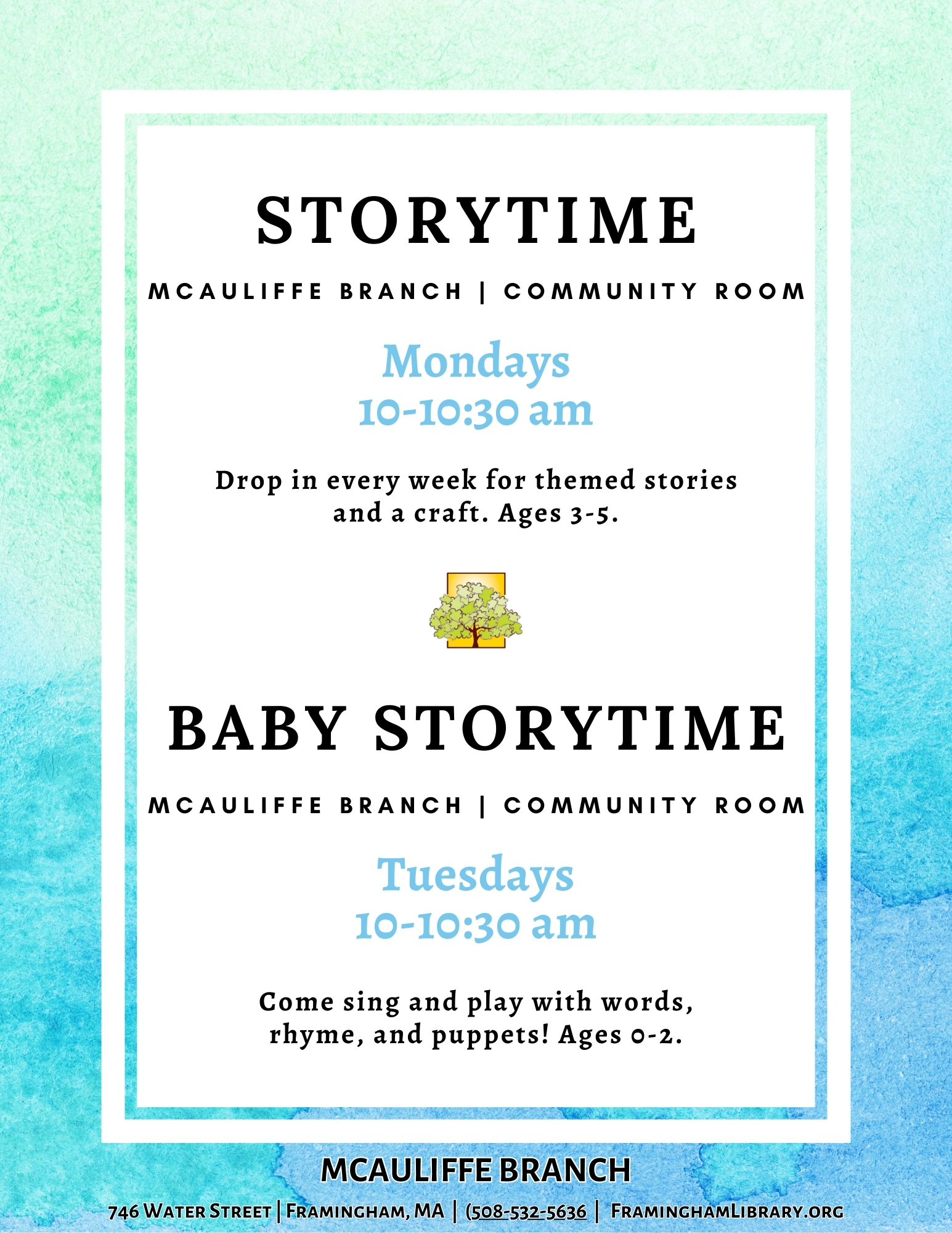 Storytime at McAuliffe thumbnail Photo
