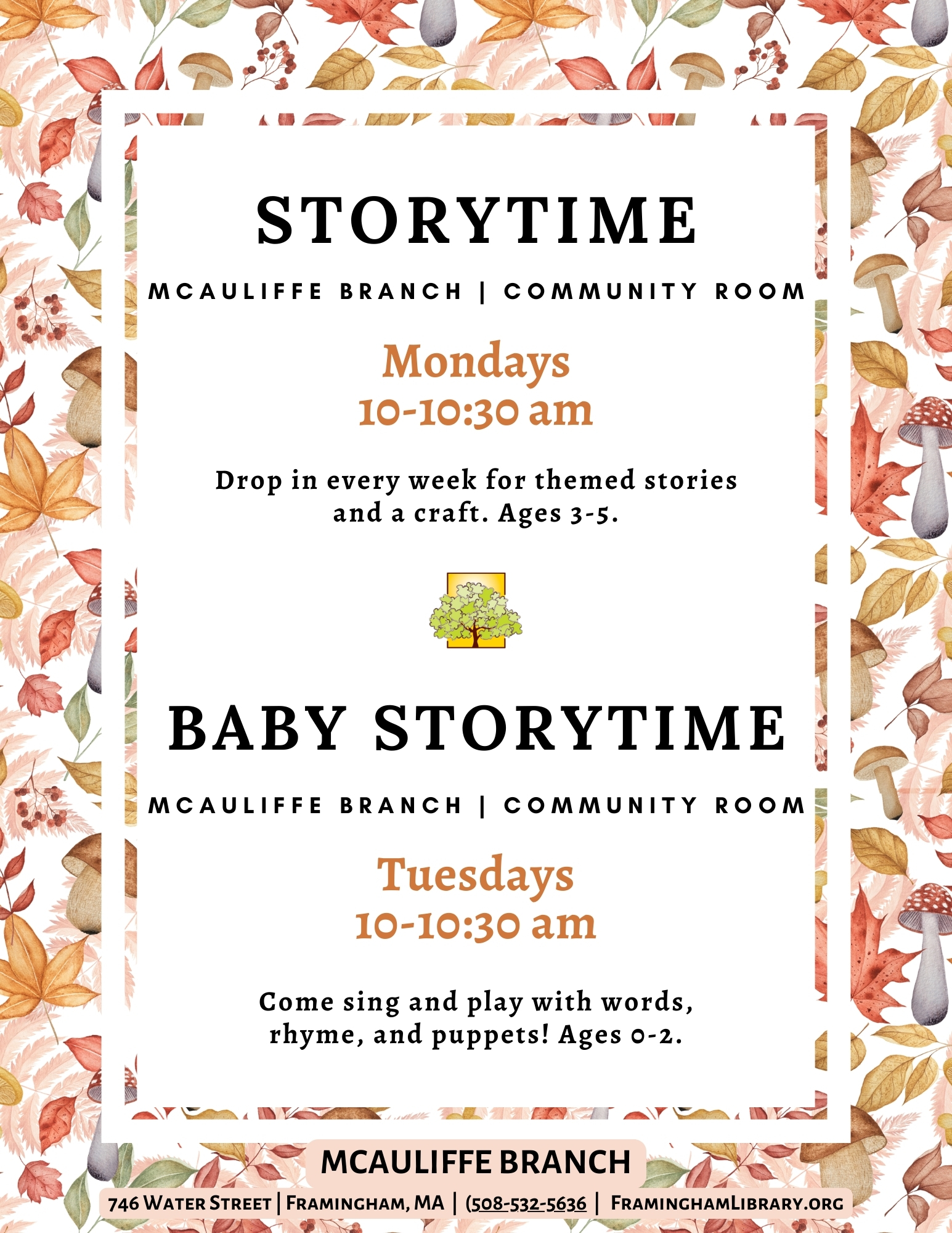 Storytime at the McAuliffe Branch thumbnail Photo