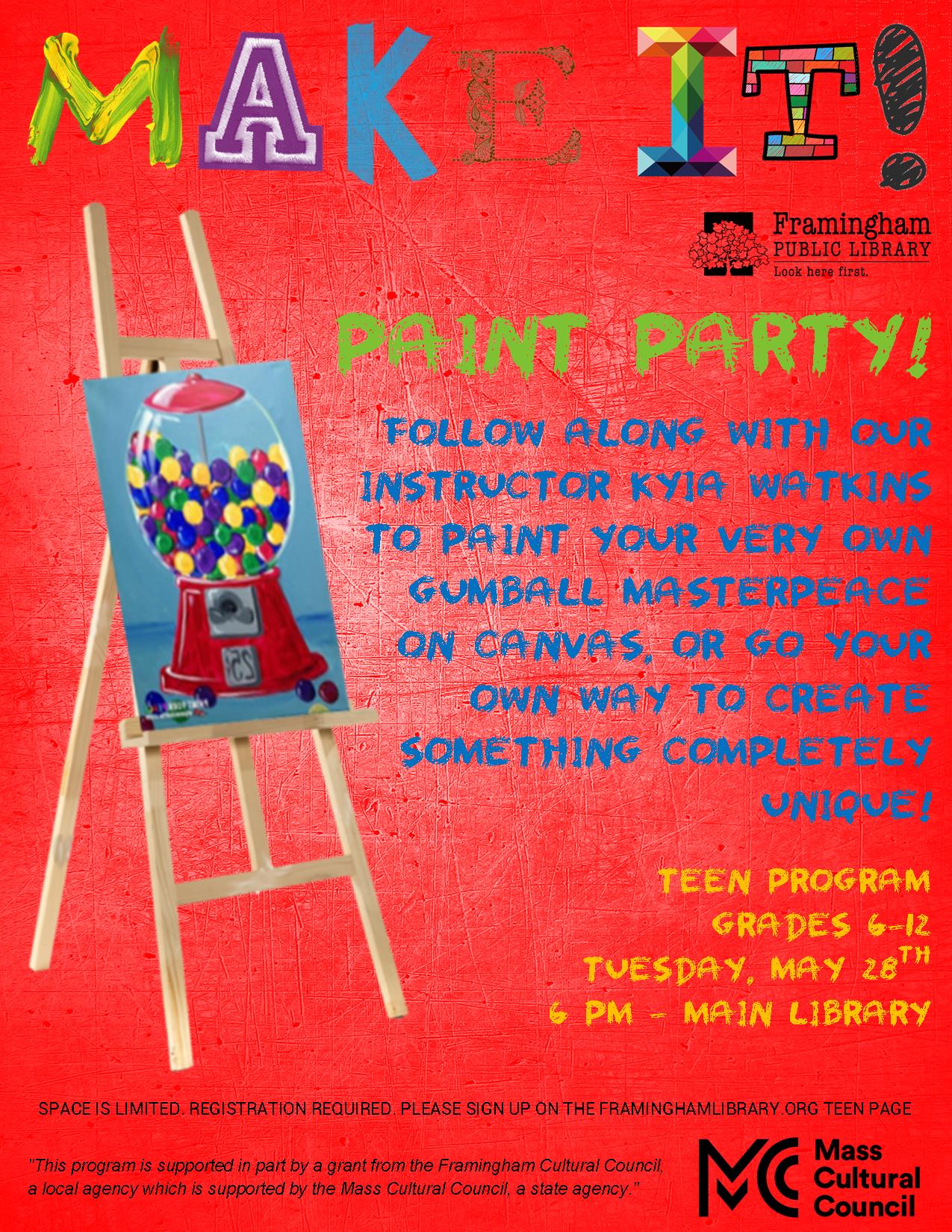 Make It! - Paint Party (PROGRAM FULL, WAIT LIST IS OPEN) thumbnail Photo