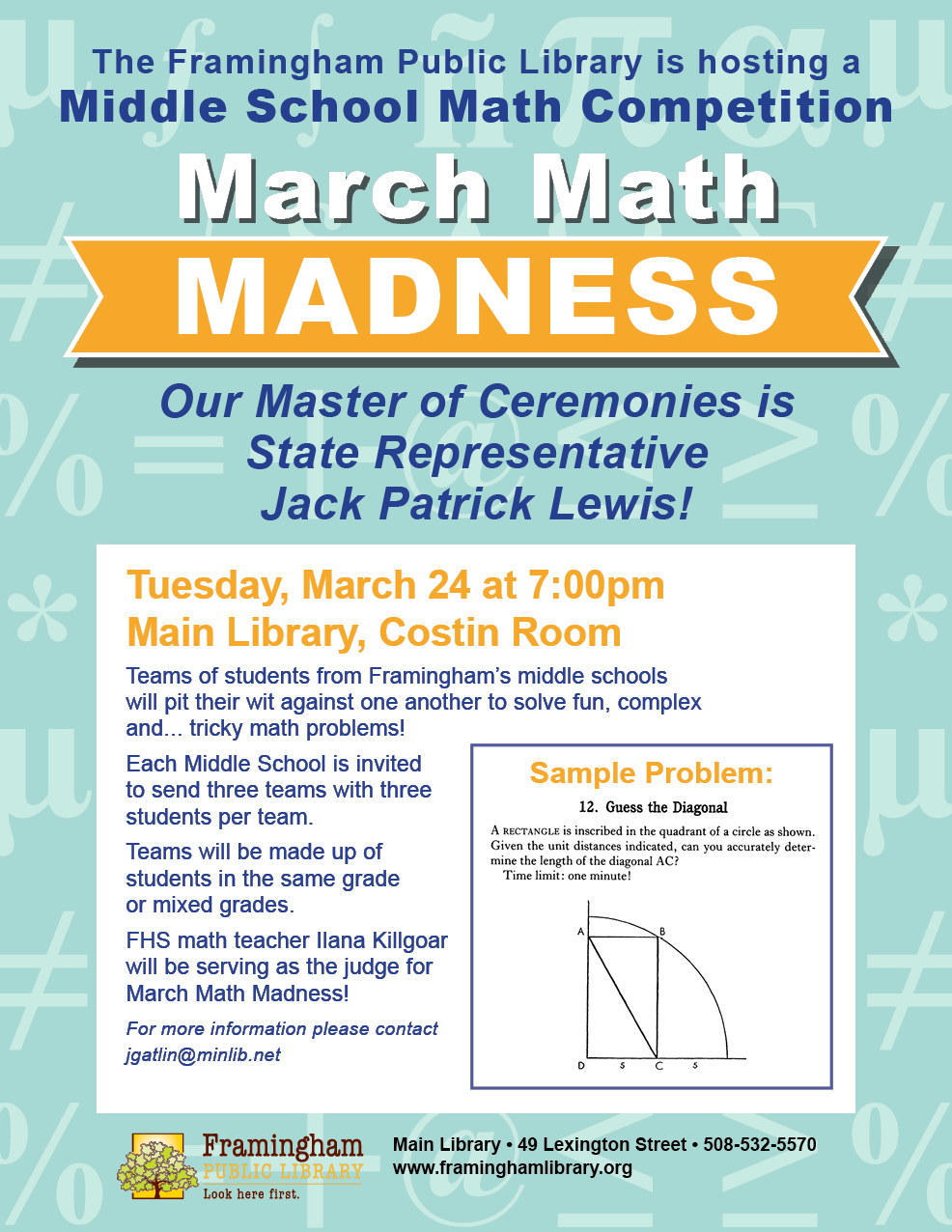 March Math Madness: Middle School Math Competition (POSTPONED UNTIL A DATE IN MAY) thumbnail Photo