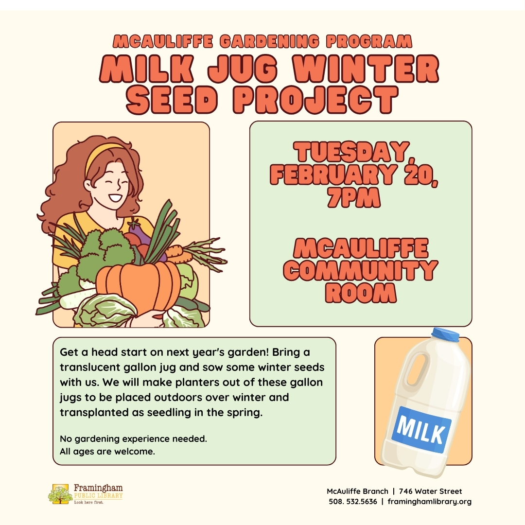 McAuliffe Gardening Program: Milk Jug Winter Seed Project thumbnail Photo