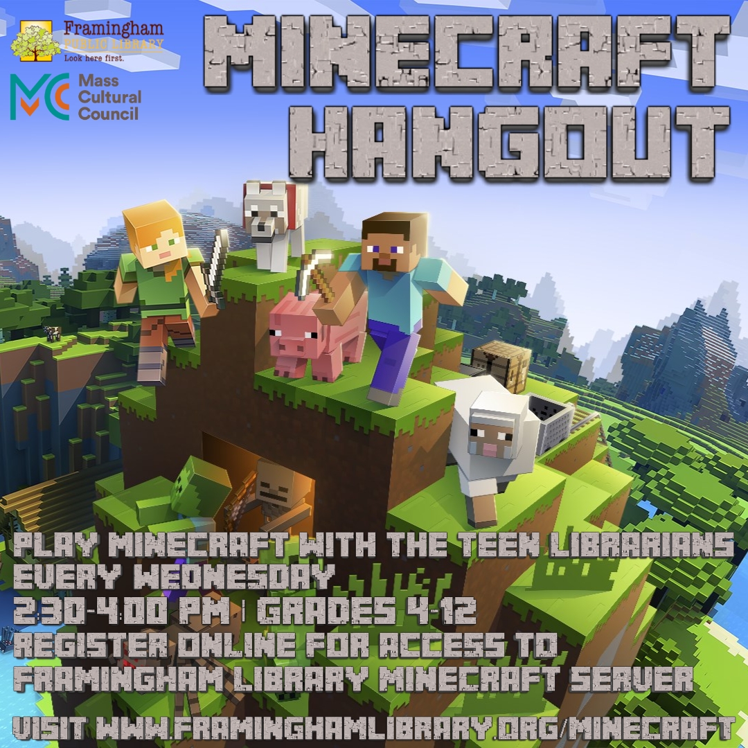 Buy tickets – HANG Online - Minecraft Club - Fall 2020 – Google Hangouts,  Fri Sep 18, 2020 5:00 PM - Fri Dec 18, 2020 7:00 PM