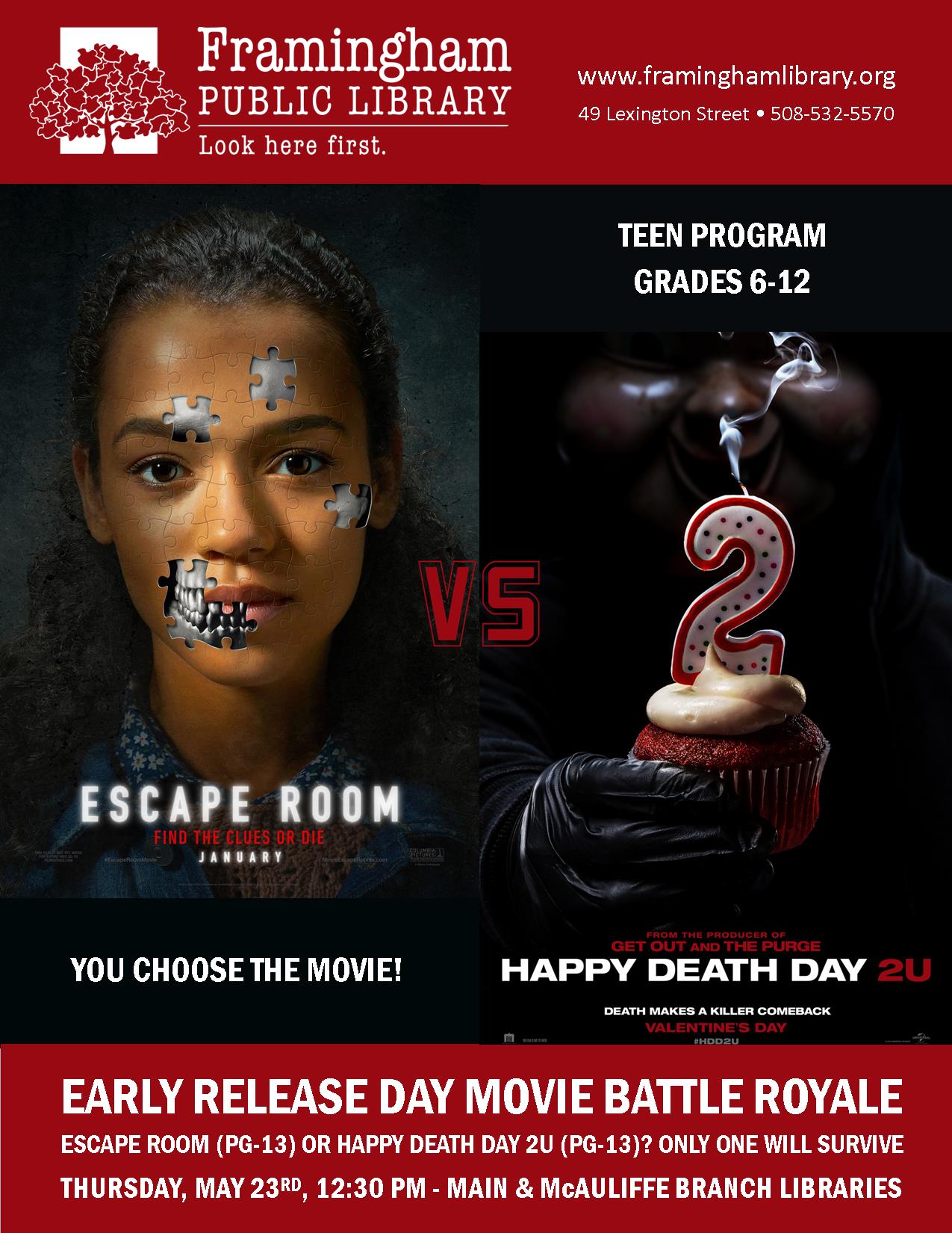 Early Release Teen Movie Face Off: Escape Room vs. Happy Death Day 2U (Main) thumbnail Photo