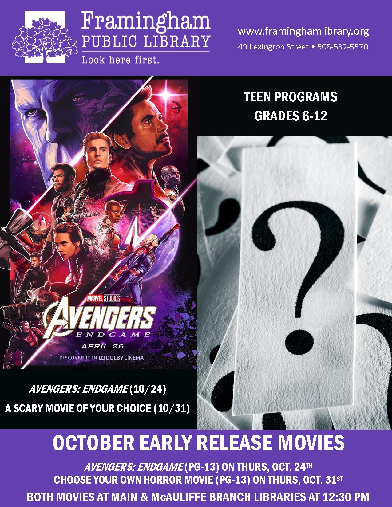 Early Release Movie: Avengers Endgame (Main Library) thumbnail Photo