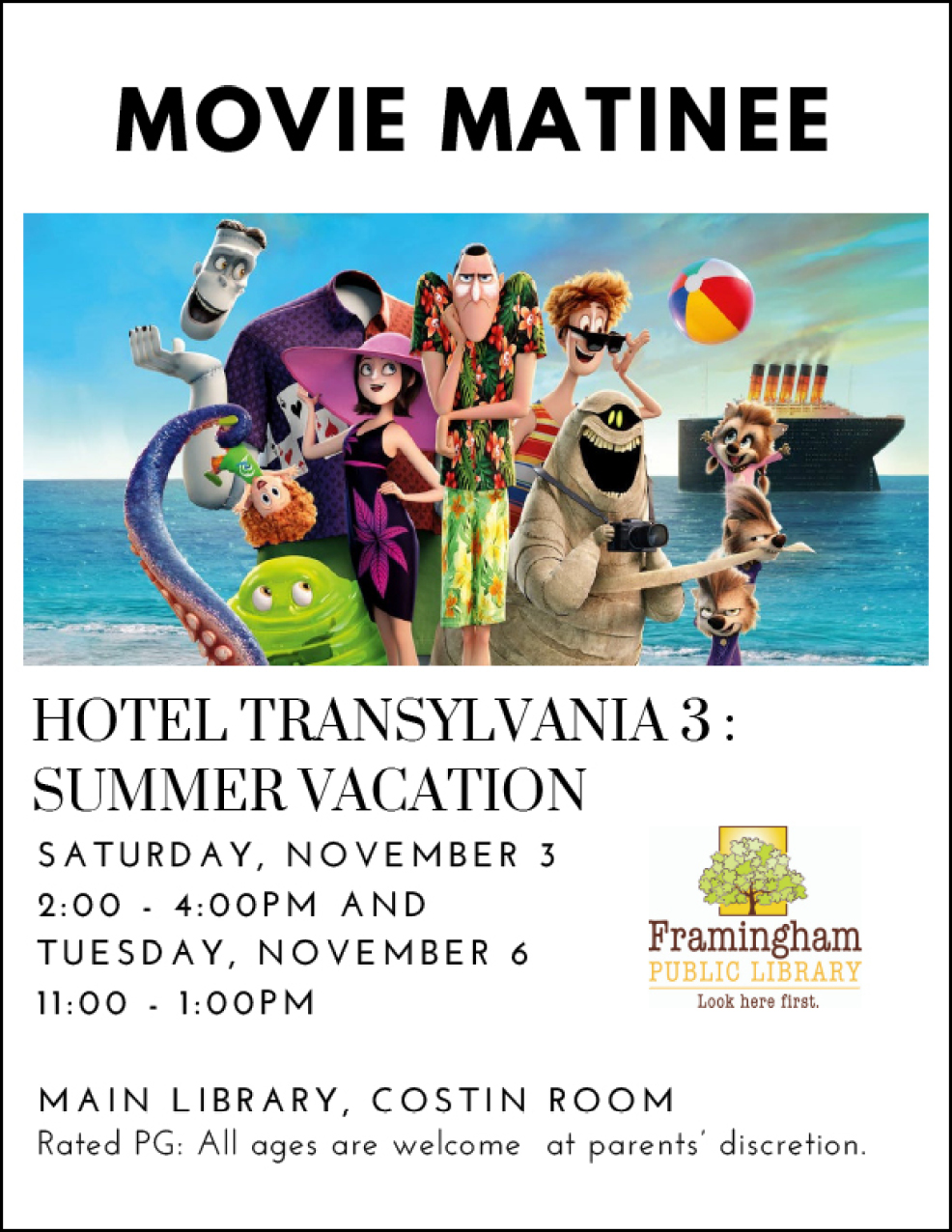 Movie Matinee: Hotel Transylvania 3: Summer Vacation thumbnail Photo