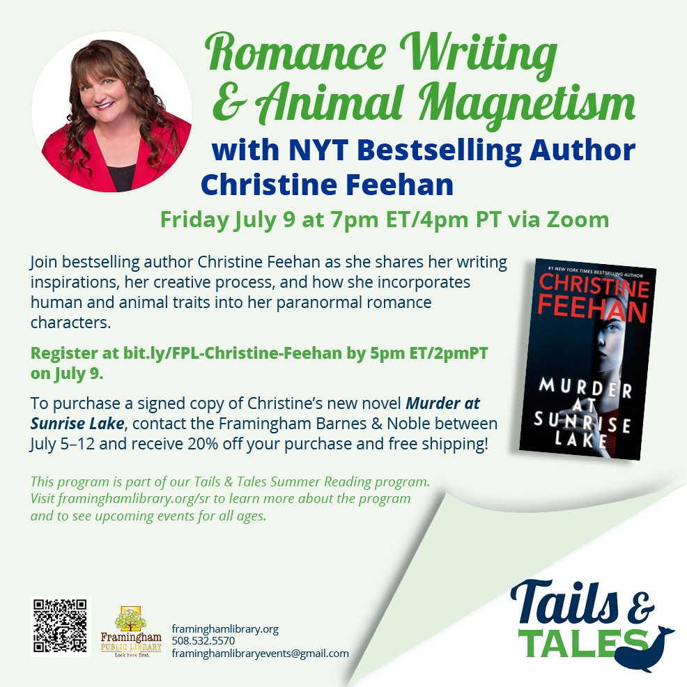 “Romance Writing and Animal Magnetism” with NYT Bestselling Author Christine Feehan thumbnail Photo
