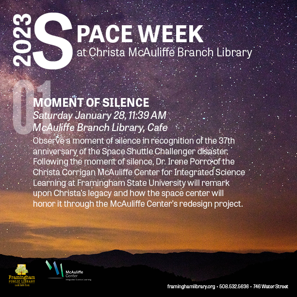 2023 Space Week at Christa McAuliffe Branch Library: Moment of Silence thumbnail Photo