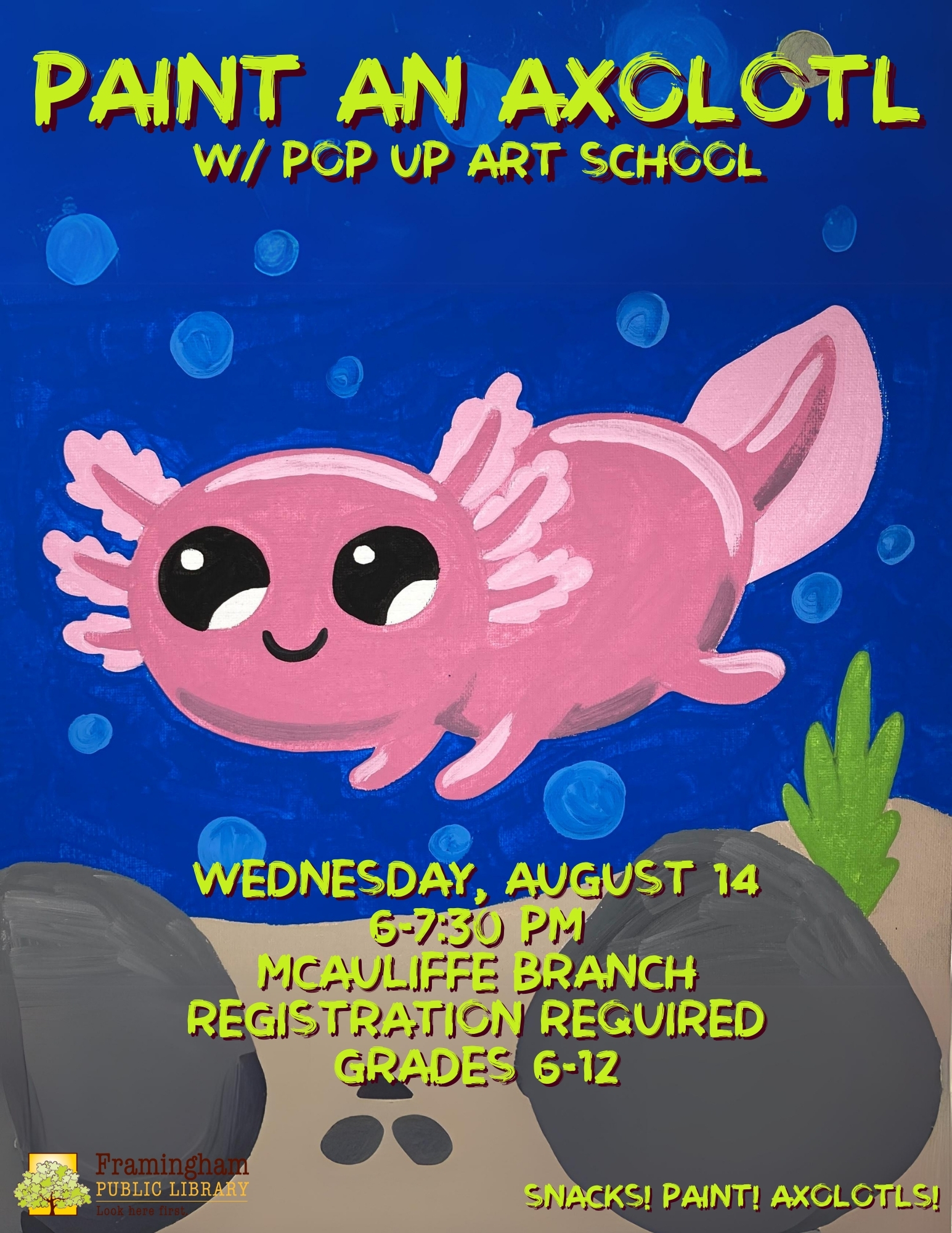 Axolotl Paint Party w/ Pop Up Art School thumbnail Photo