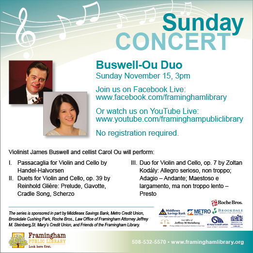 Sunday Concert: Buswell-Ou Duo thumbnail Photo