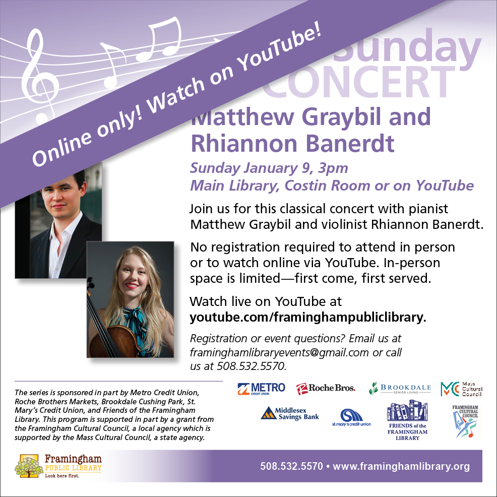 Sunday Concert: Matthew Graybil and Rhiannon Banerdt [Online only!] thumbnail Photo